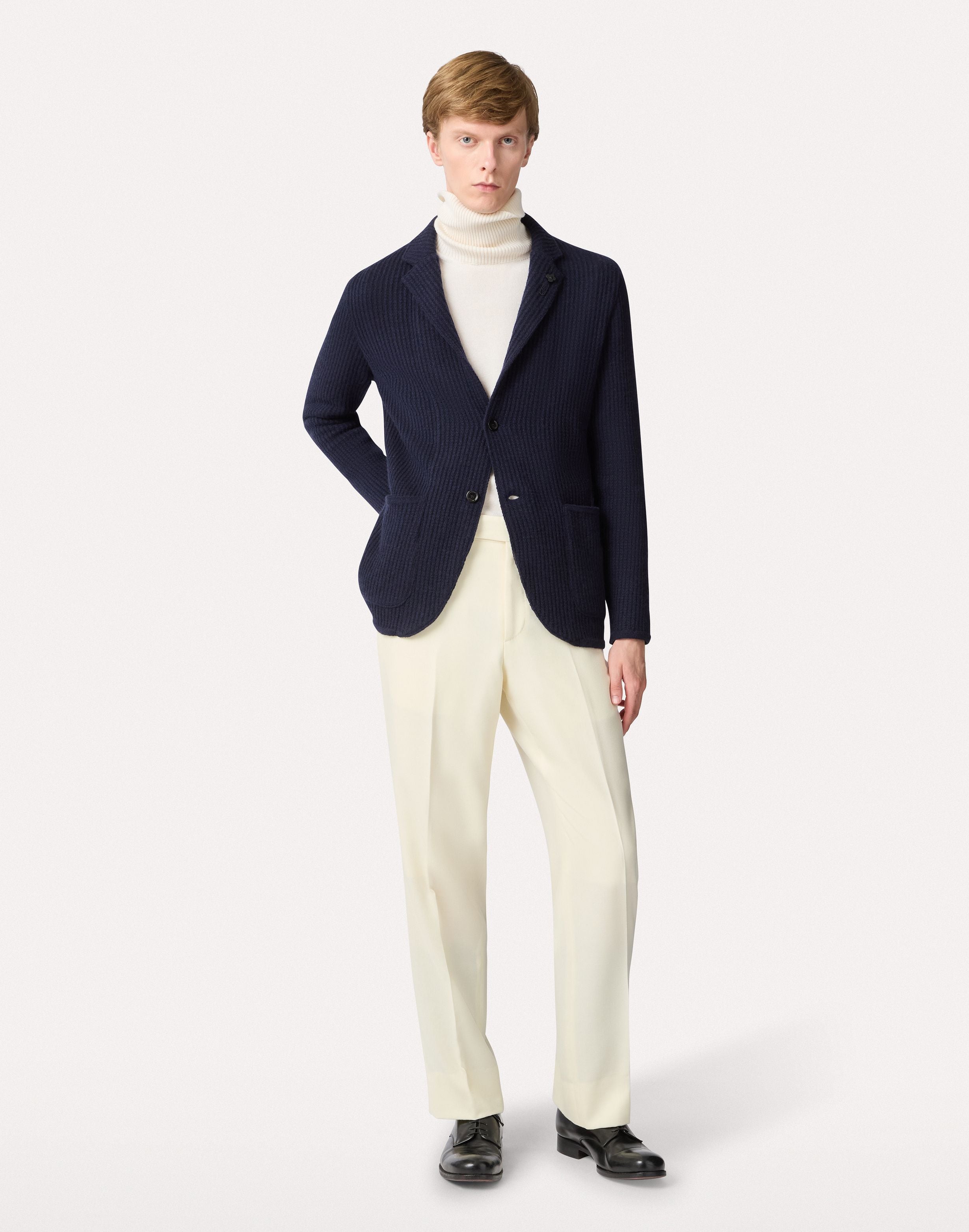 Veste en maille bleue en cachemire BLUE Lardini 2