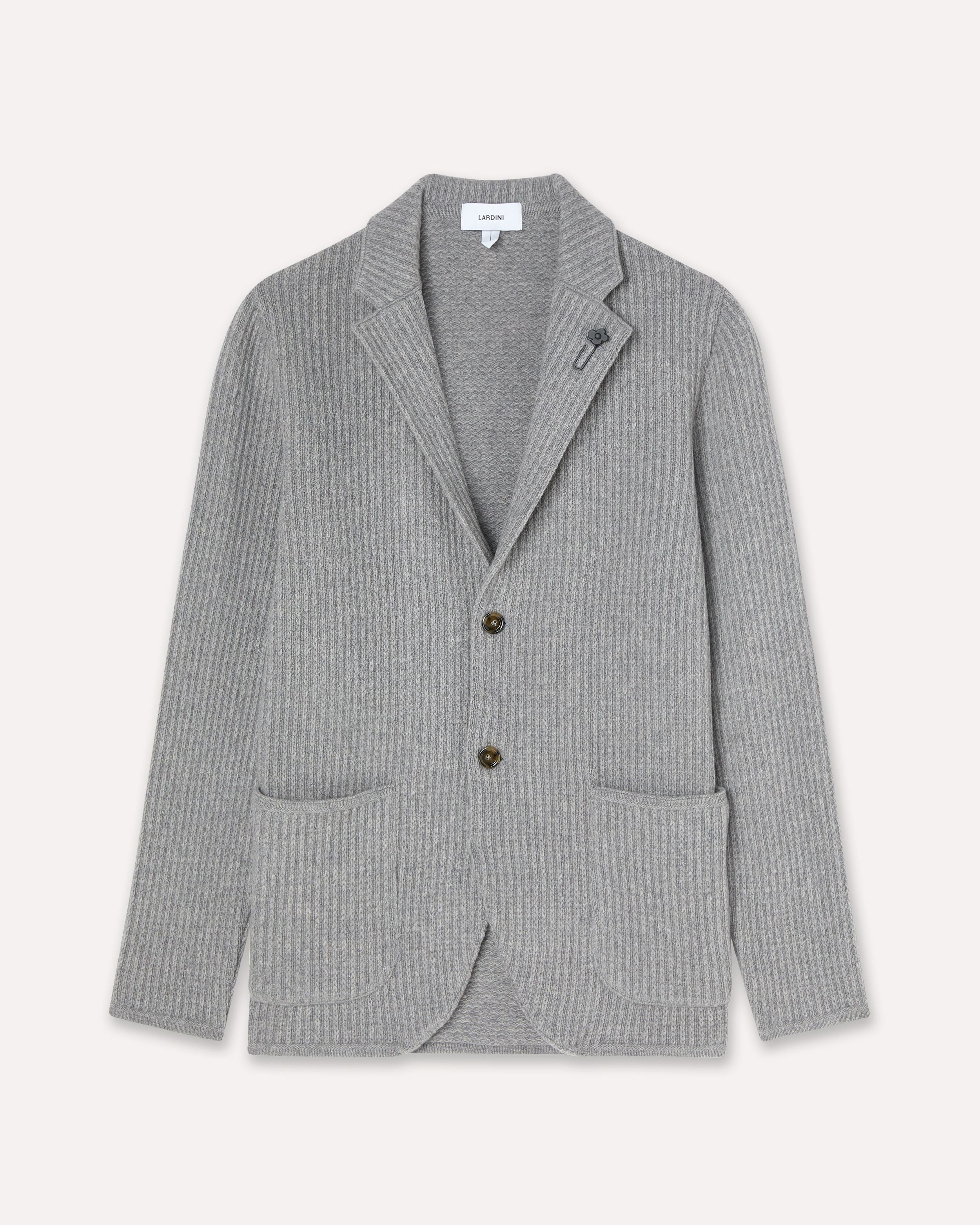 Giacca in maglia grigia in cashmere GREY Lardini 1