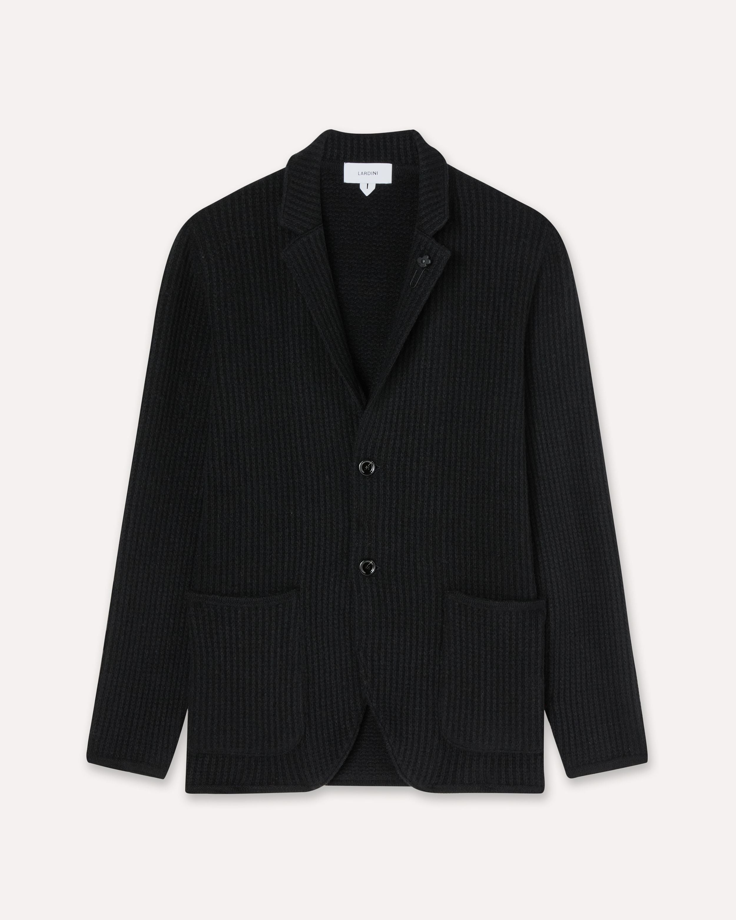 Giacca in maglia nera in cashmere BLACK Lardini