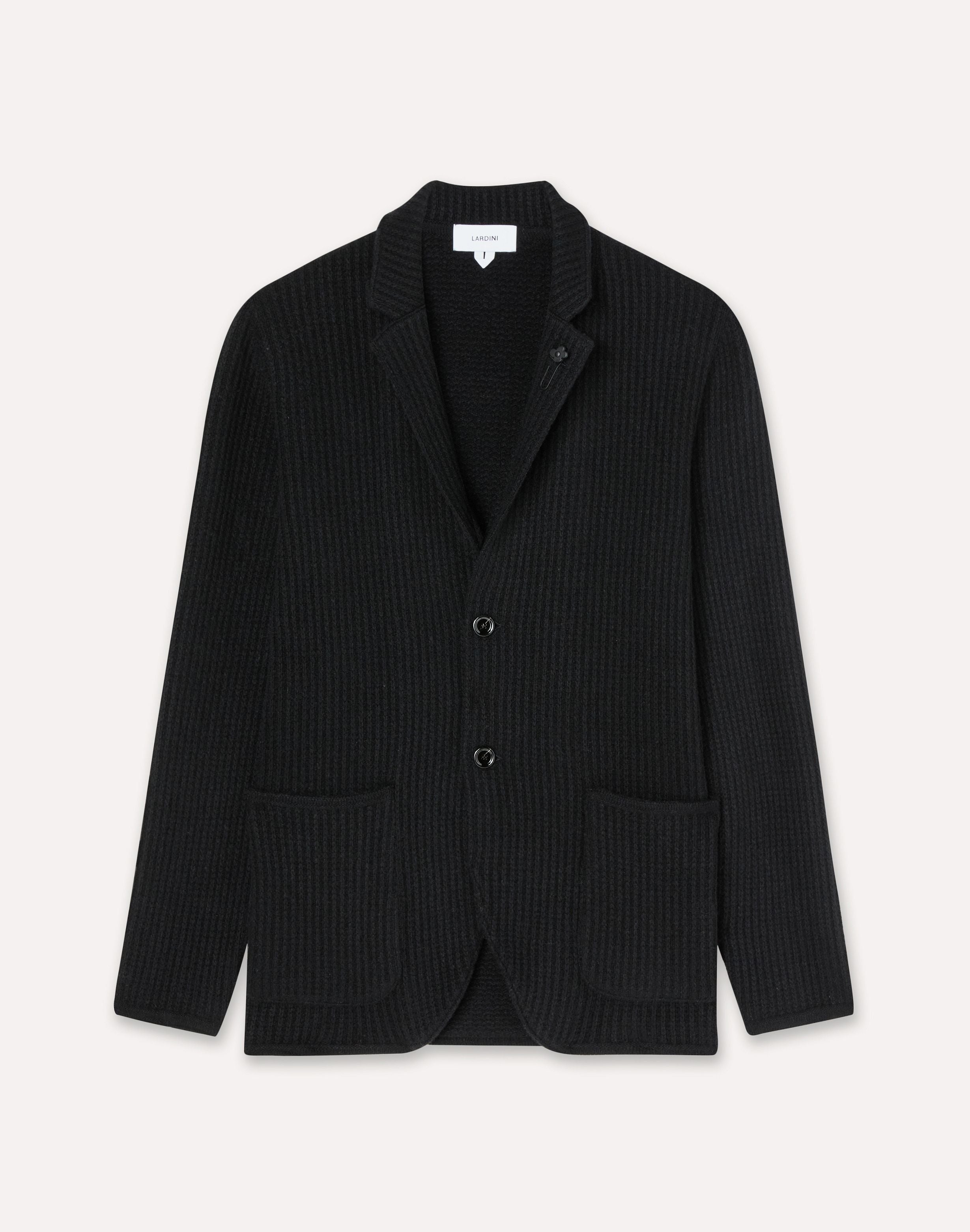 Giacca in maglia nera in cashmere BLACK Lardini 1