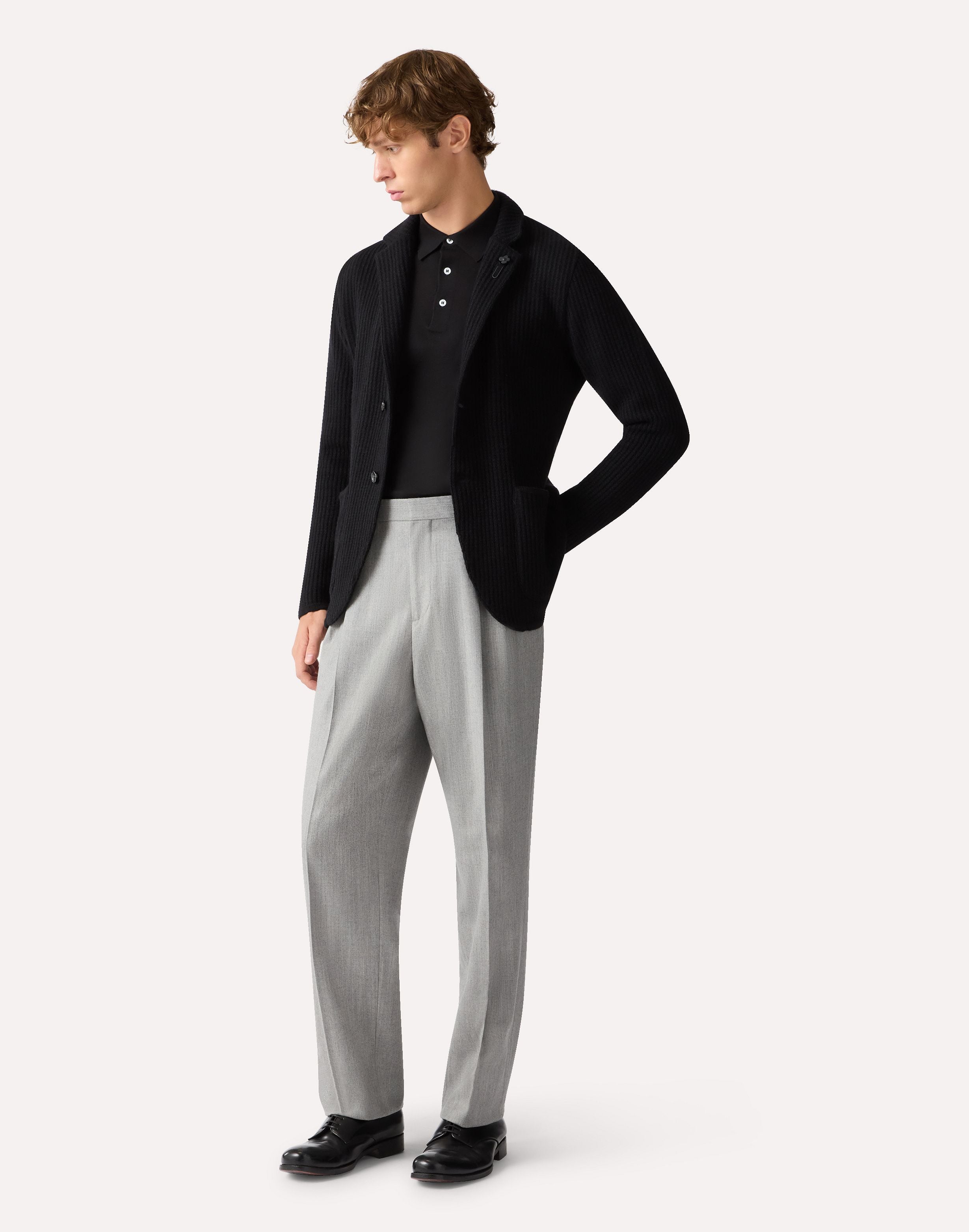 Giacca in maglia nera in cashmere BLACK Lardini 2
