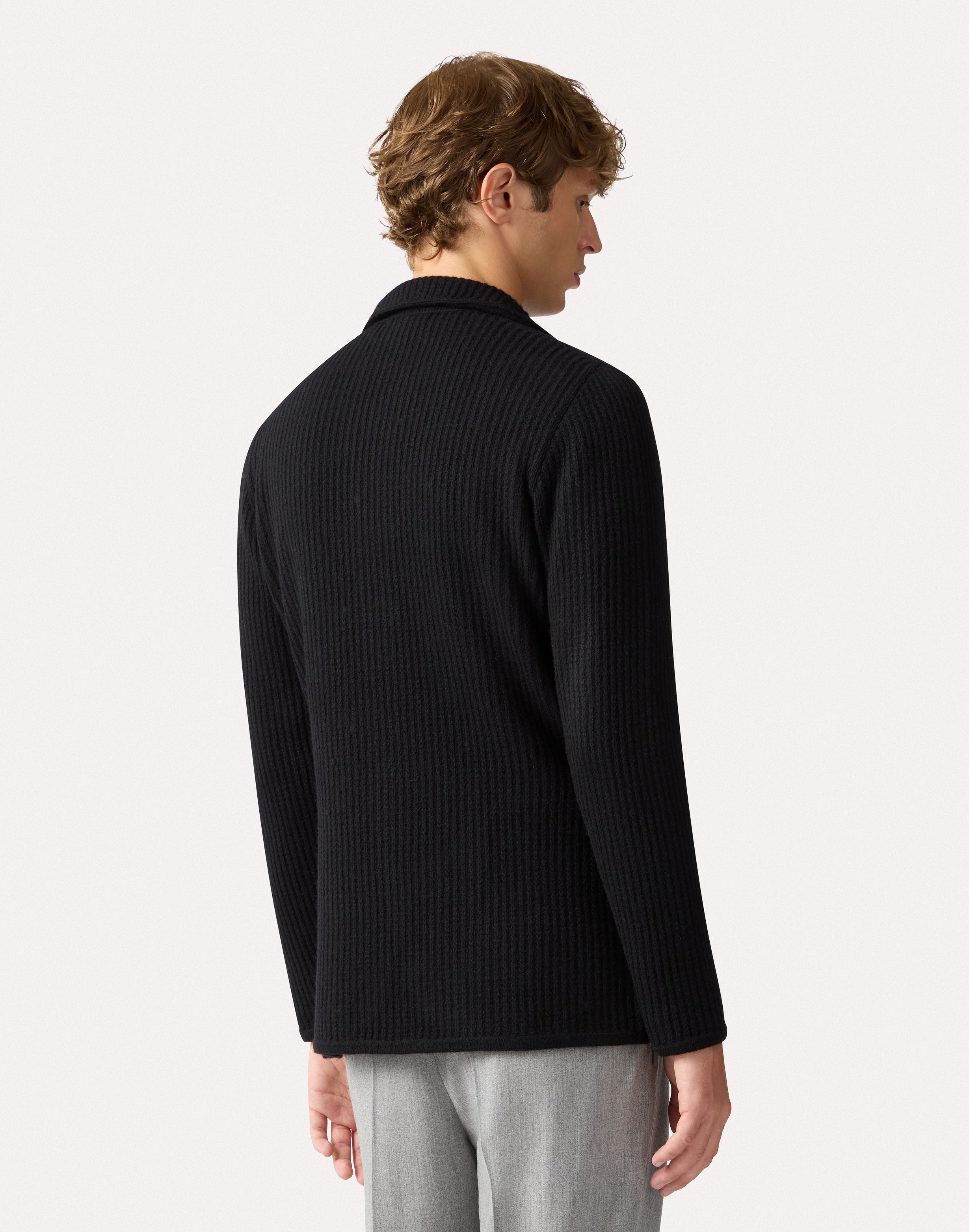 Veste en maille noire en cachemire BLACK Lardini 5
