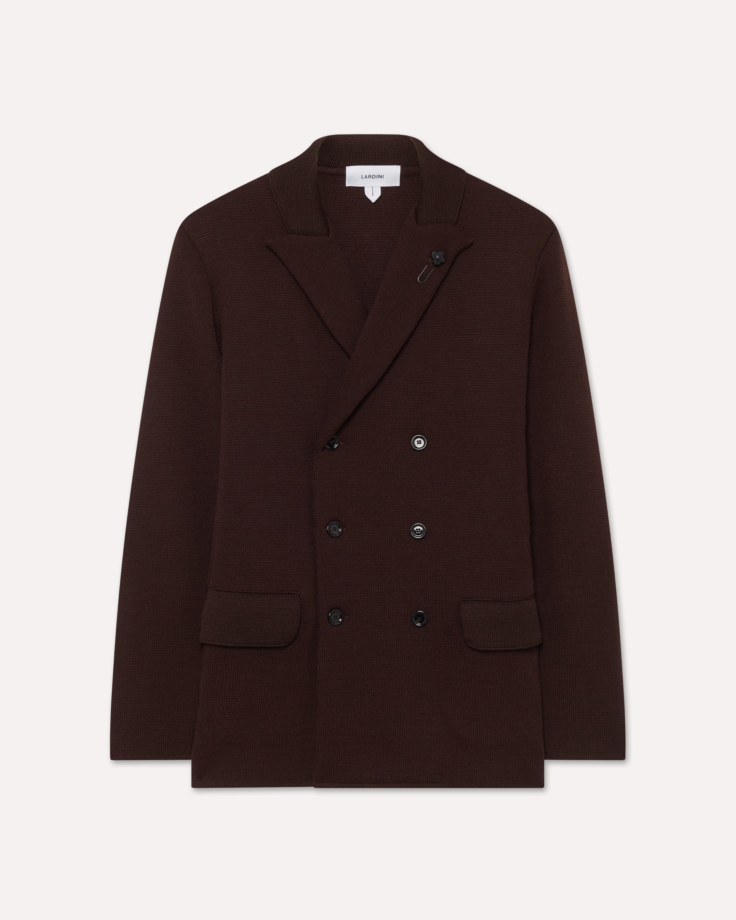 Brown merino wool peacoat BROWN Lardini
