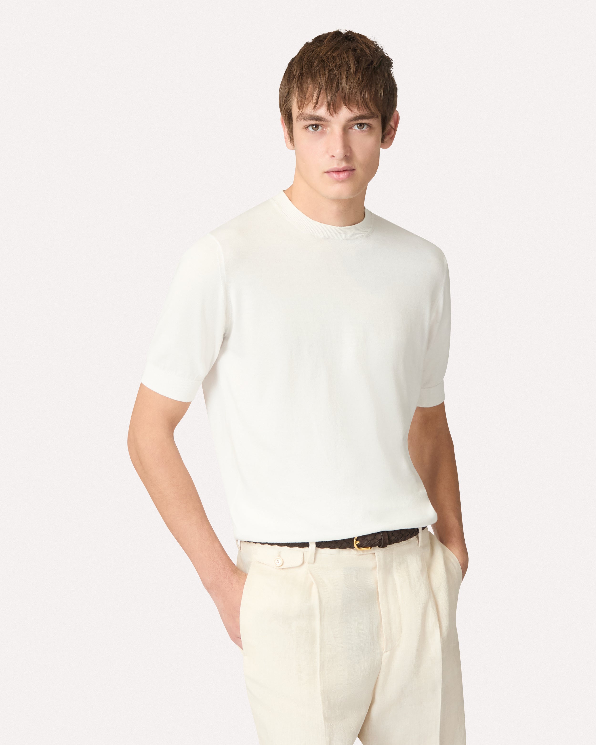 White knit T-shirt WHITE Lardini 3