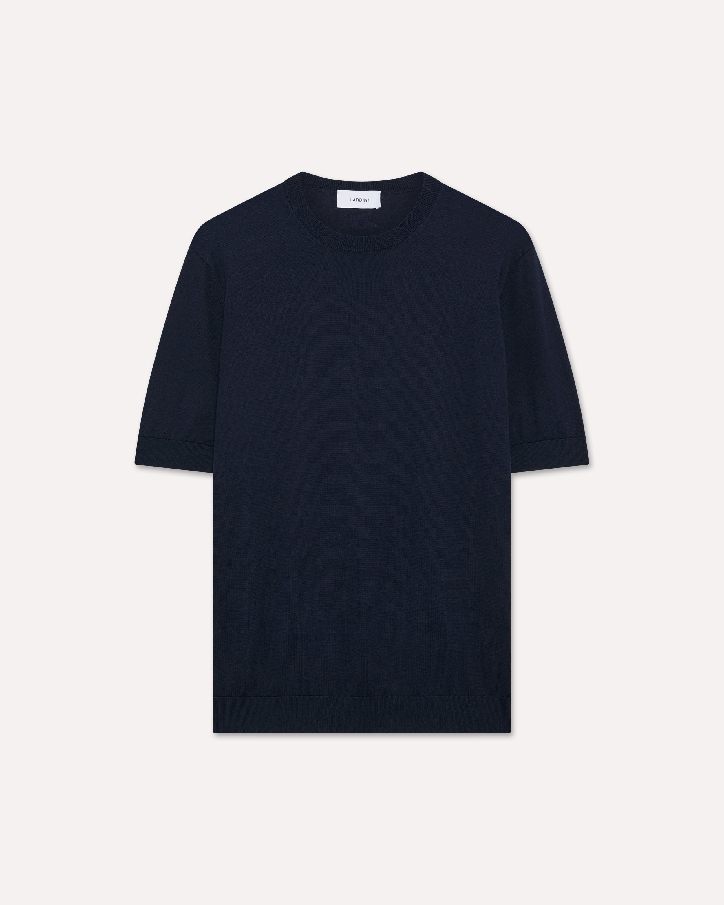 未使用級！伊製 LARDINI コットン クルーネック ニット セーター 44 Men's leisure knitwear | Lardini
