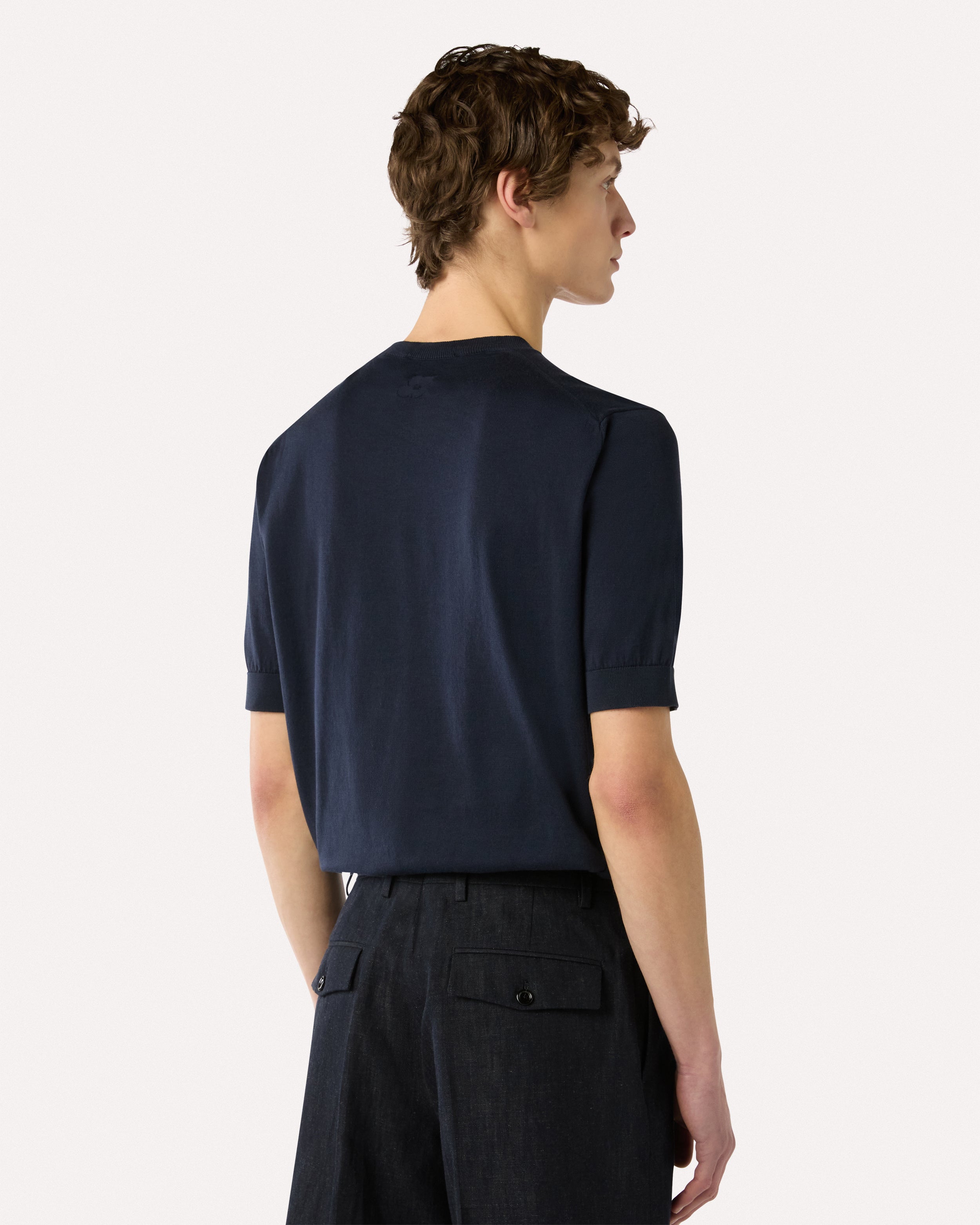 Blue cotton knitted T-shirt BLUE Lardini 5