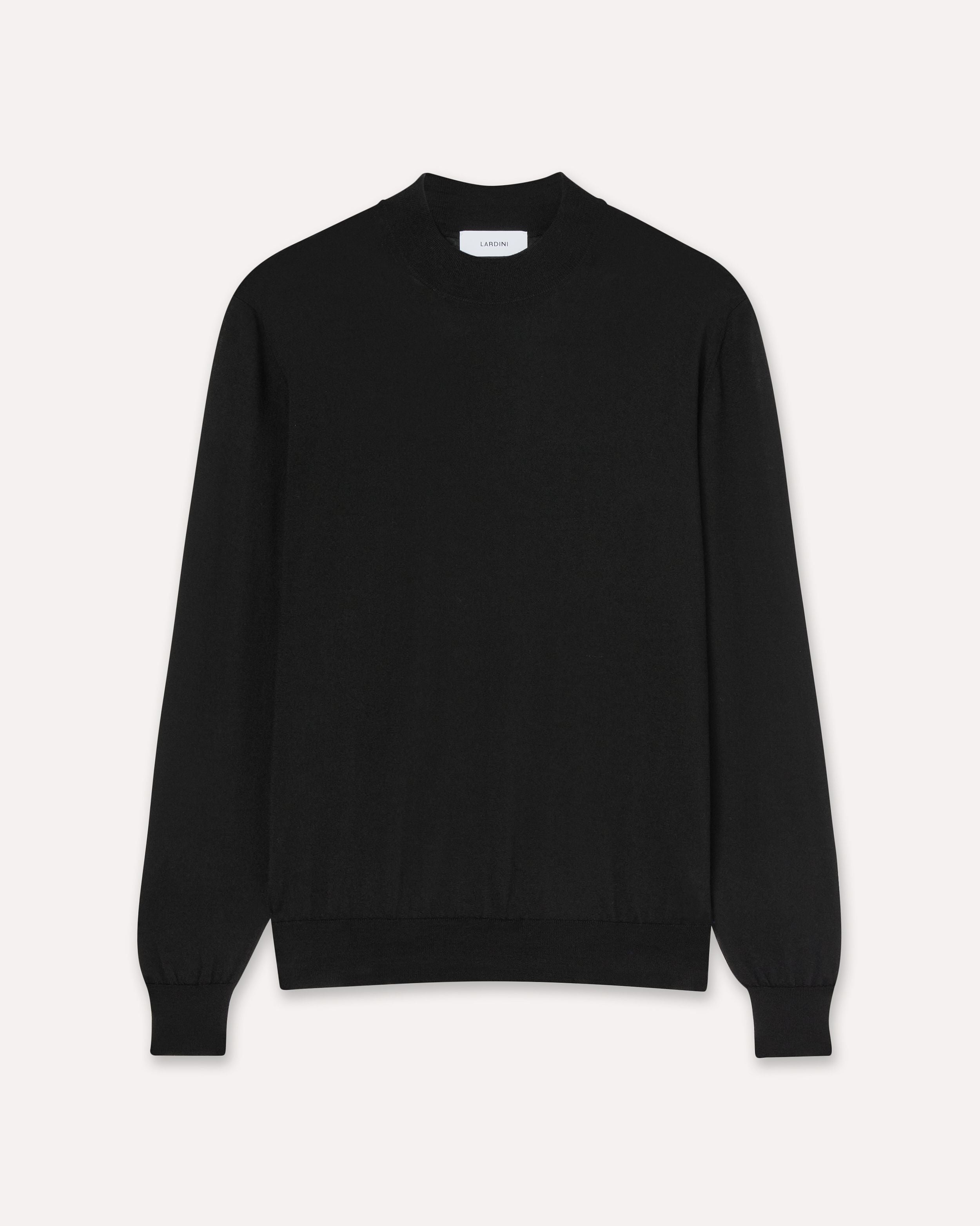 Lupetto nero in lana, seta e cashmere BLACK Lardini