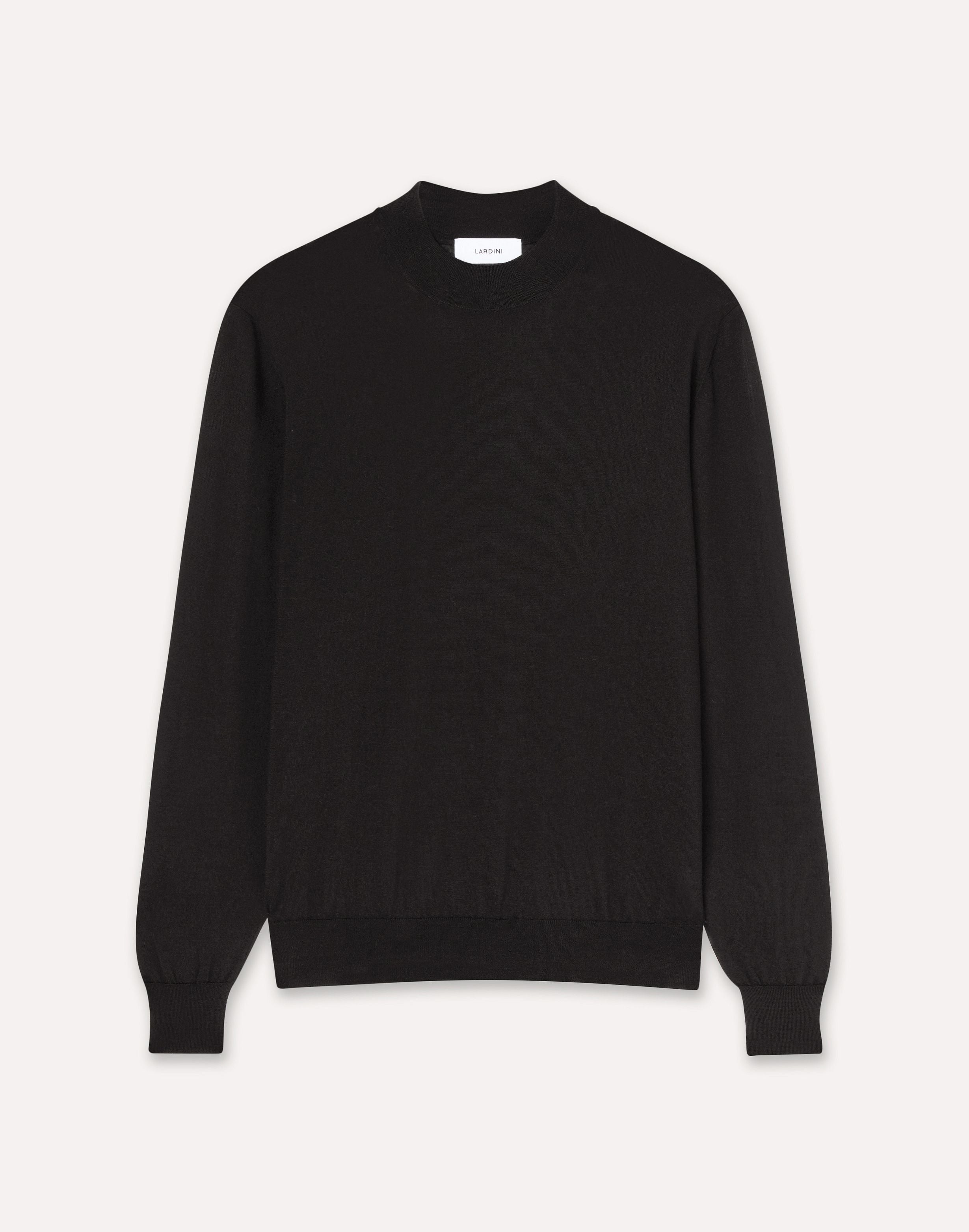 Black turtleneck in wool, silk, and cashmere BLACK Lardini 1