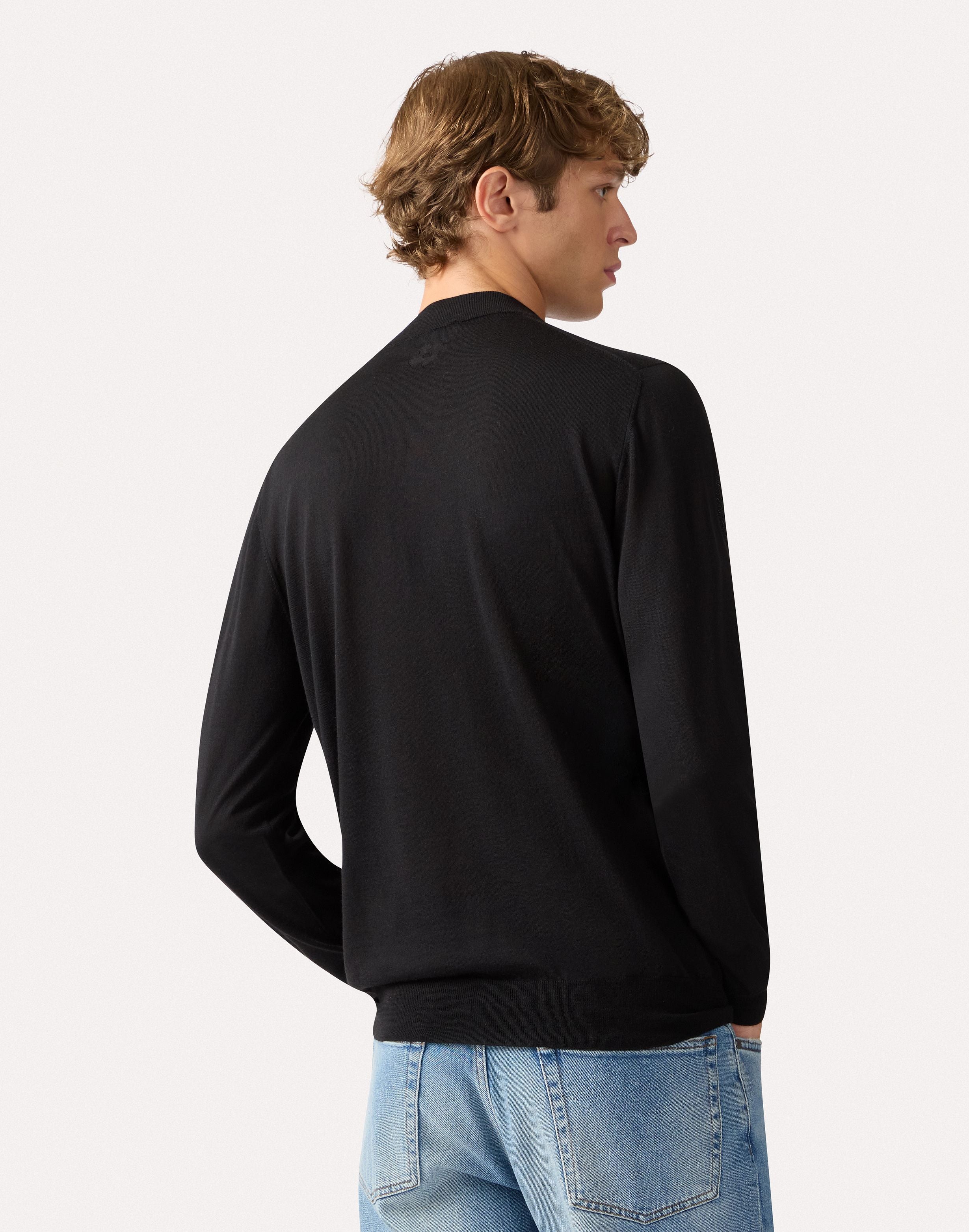 Black turtleneck in wool, silk, and cashmere BLACK Lardini 5
