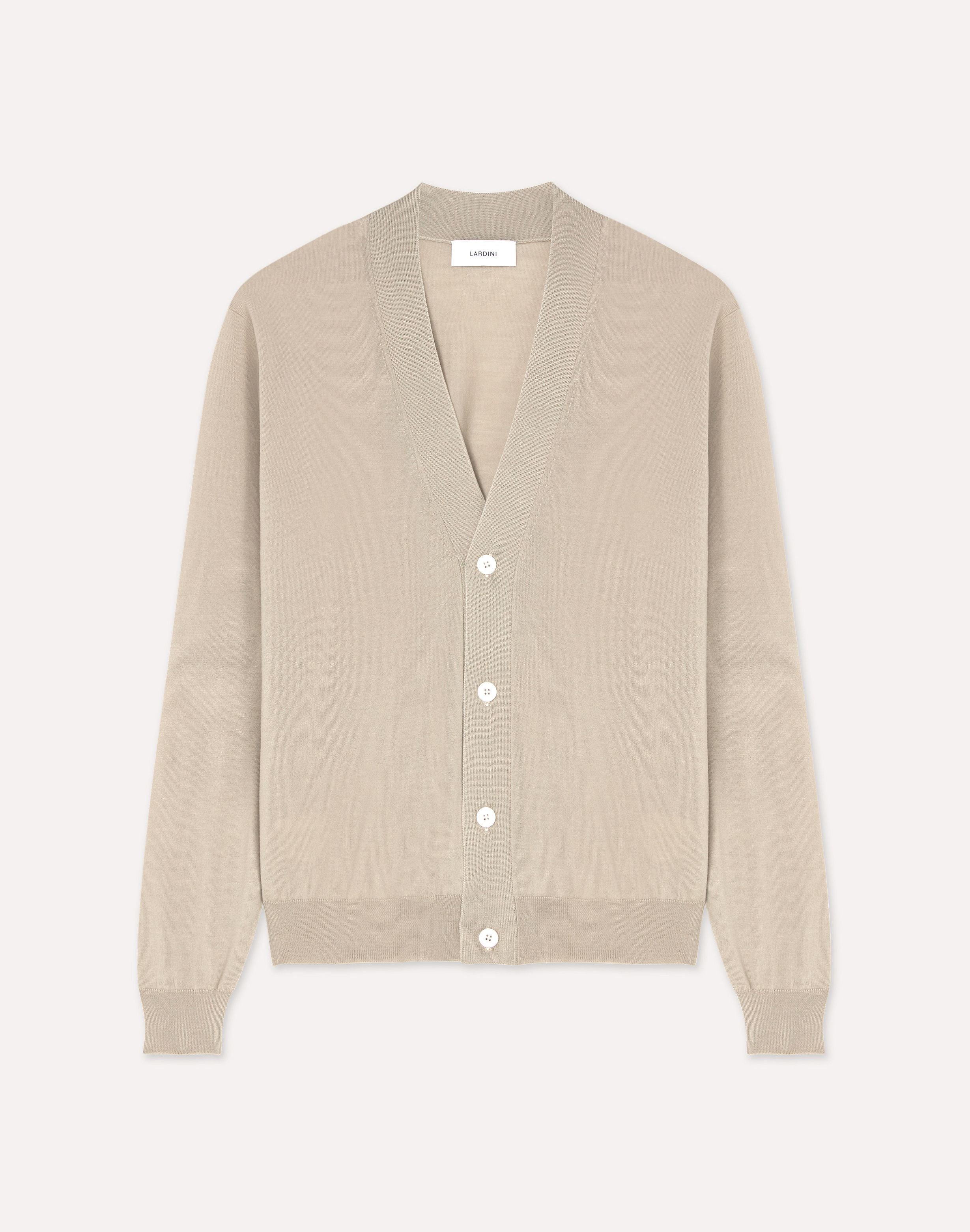 Girocollo sabbia in lana merino superfine BEIGE Lardini 1