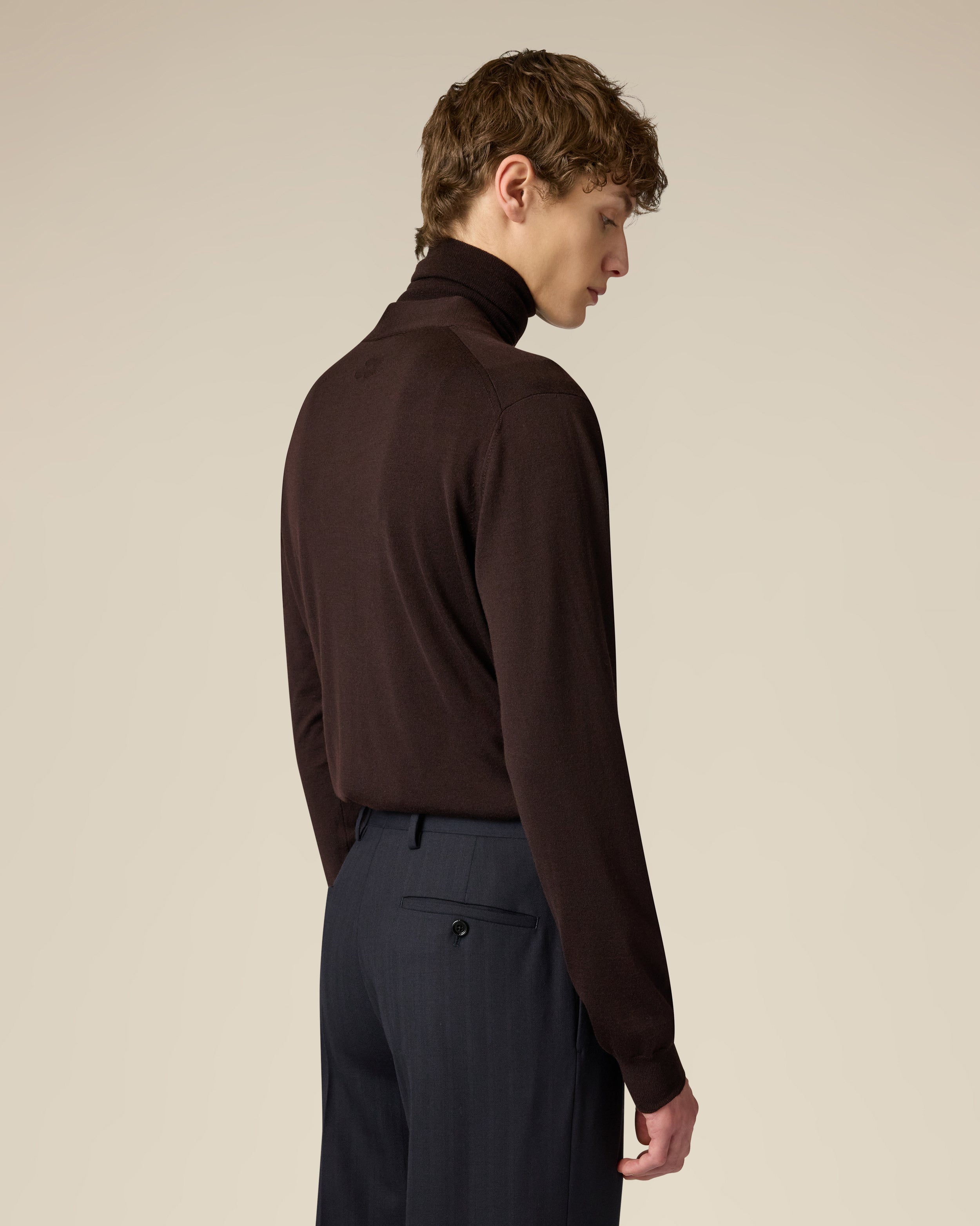 Cardigan in lana merino superfine marrone BROWN Lardini 5