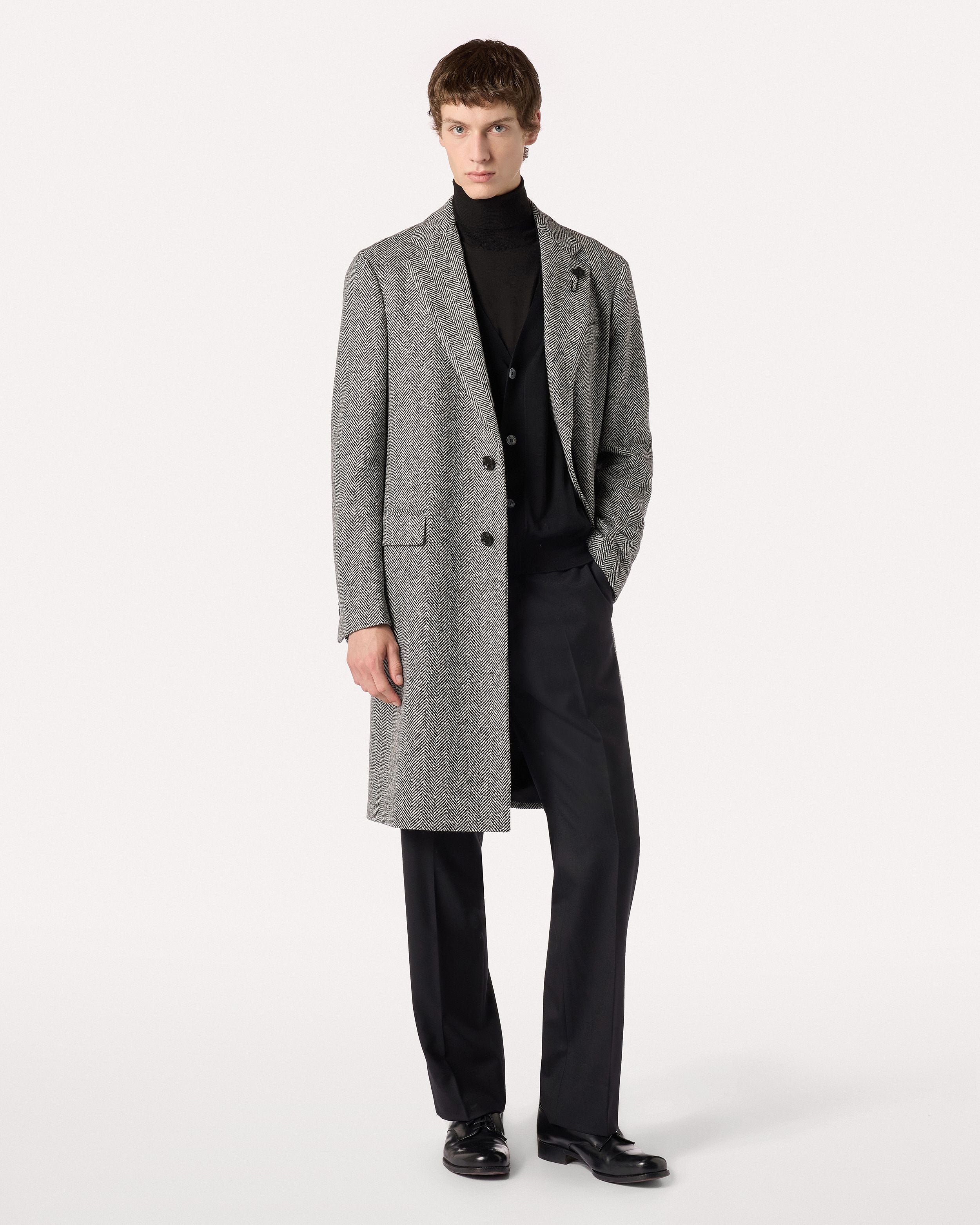 Girocollo nero in lana merino superfine BLACK Lardini 2