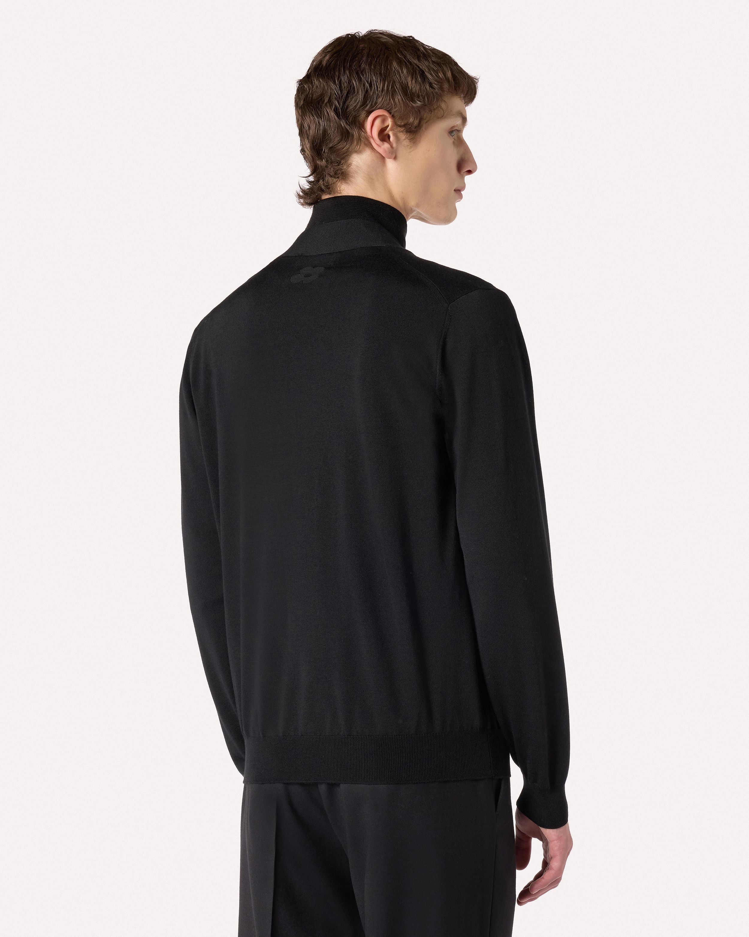 Girocollo nero in lana merino superfine BLACK Lardini 5