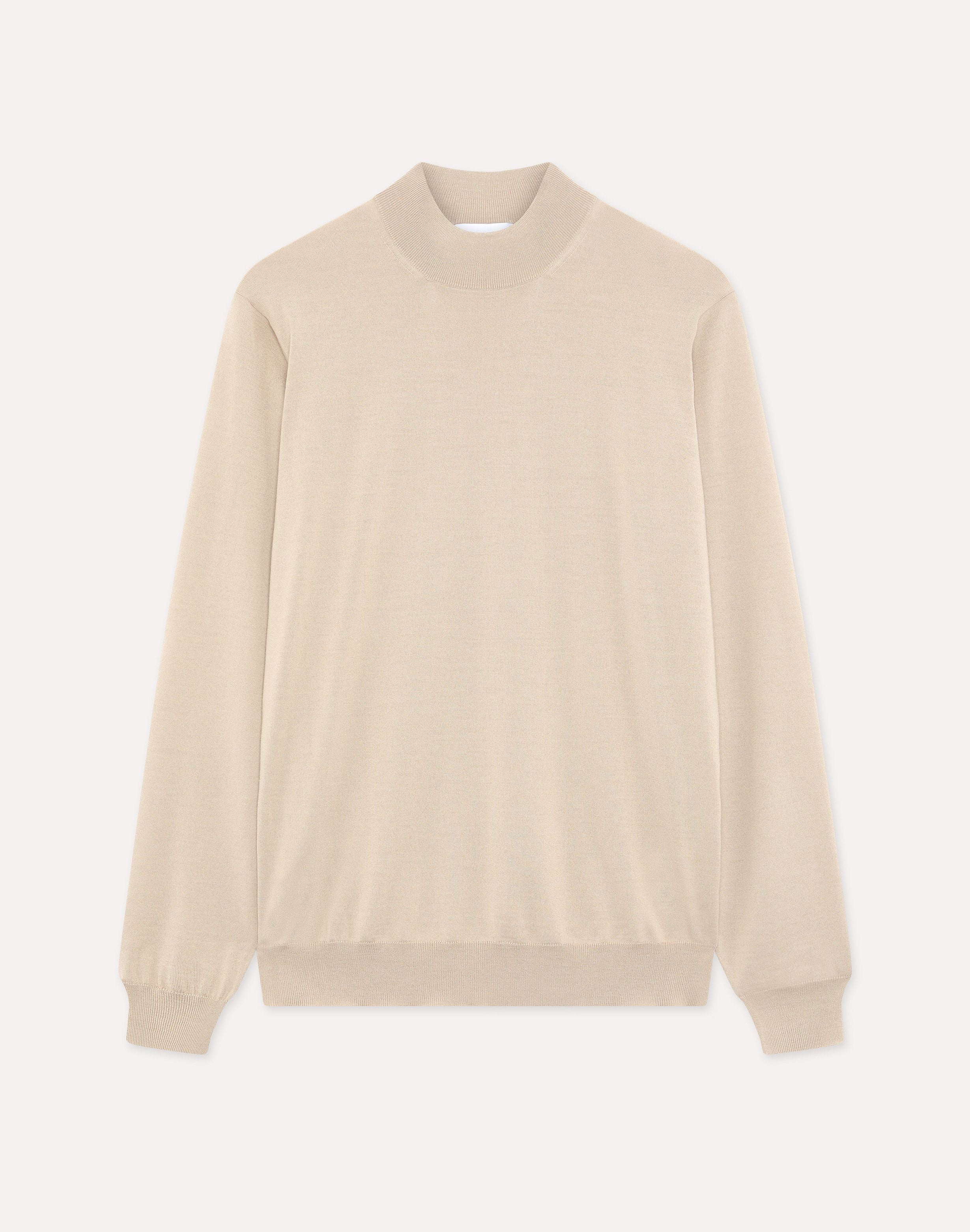 Lupetto beige in lana merino superfine BEIGE Lardini 1