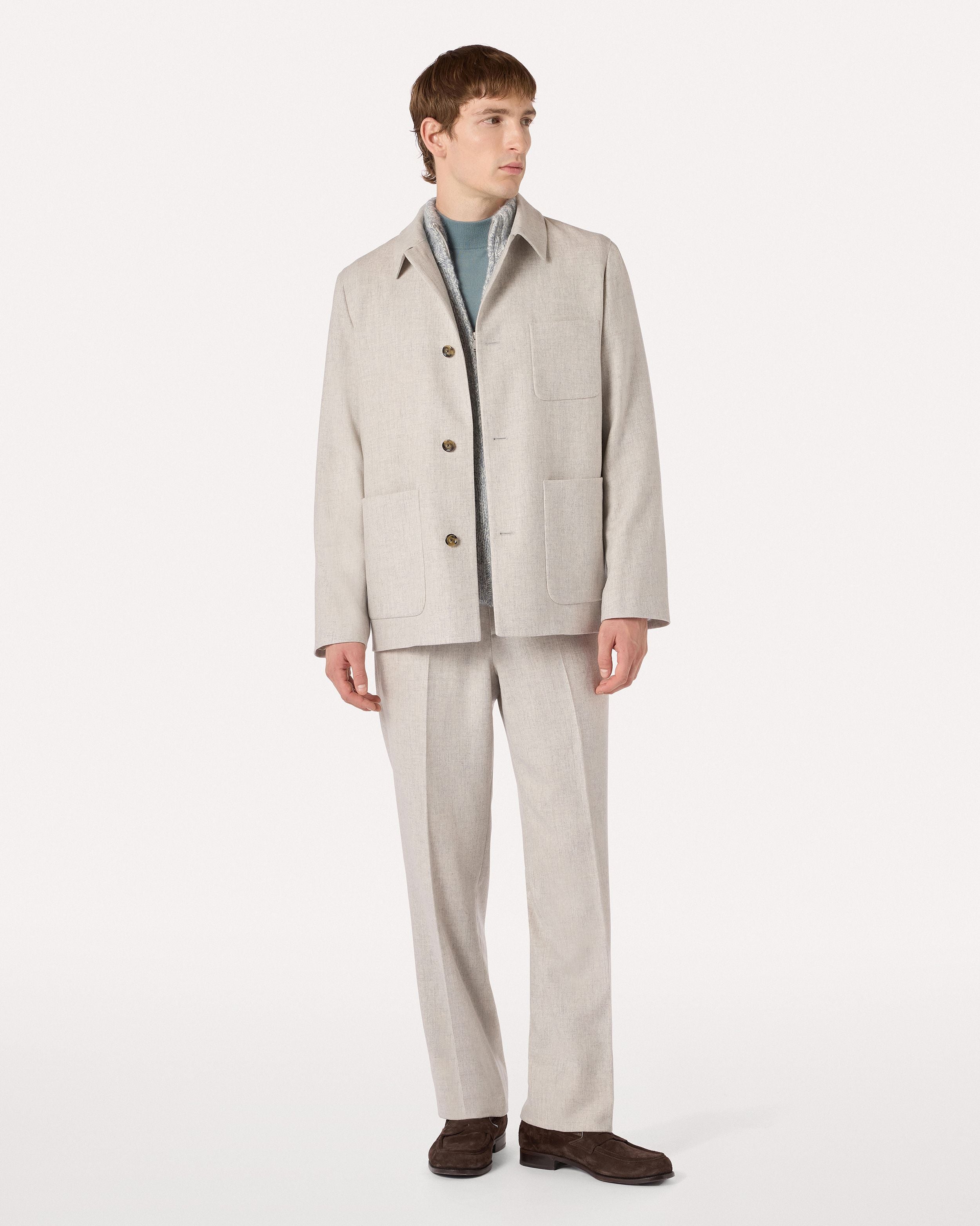 Lupetto azzurro polvere in lana merino superfine WATER GREEN Lardini 2
