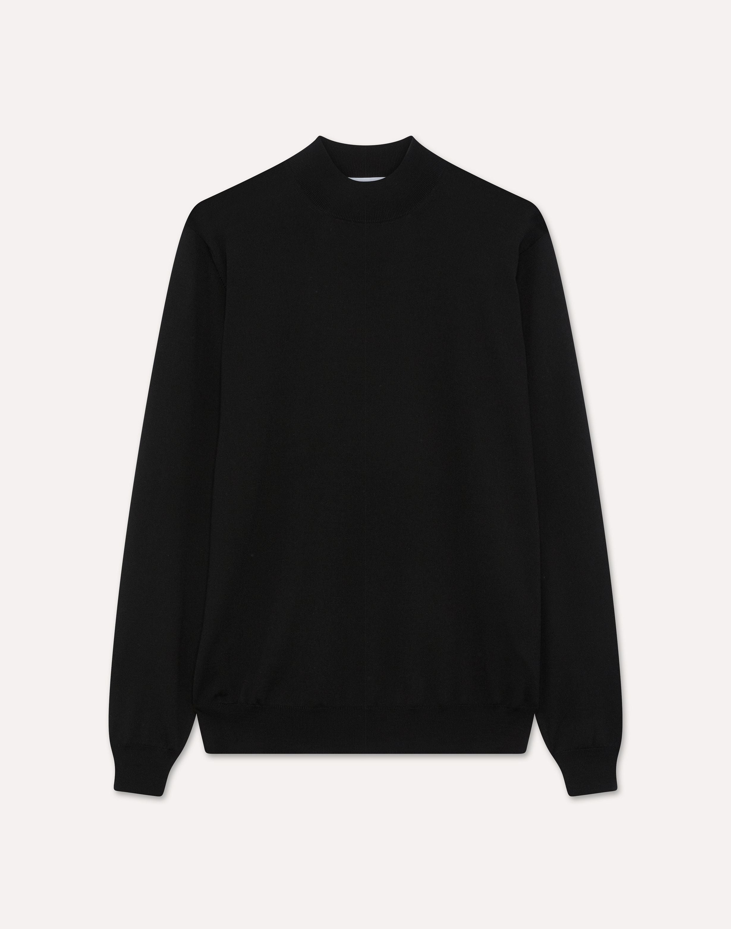 Lupetto nero in lana merino superfine BLACK Lardini 1