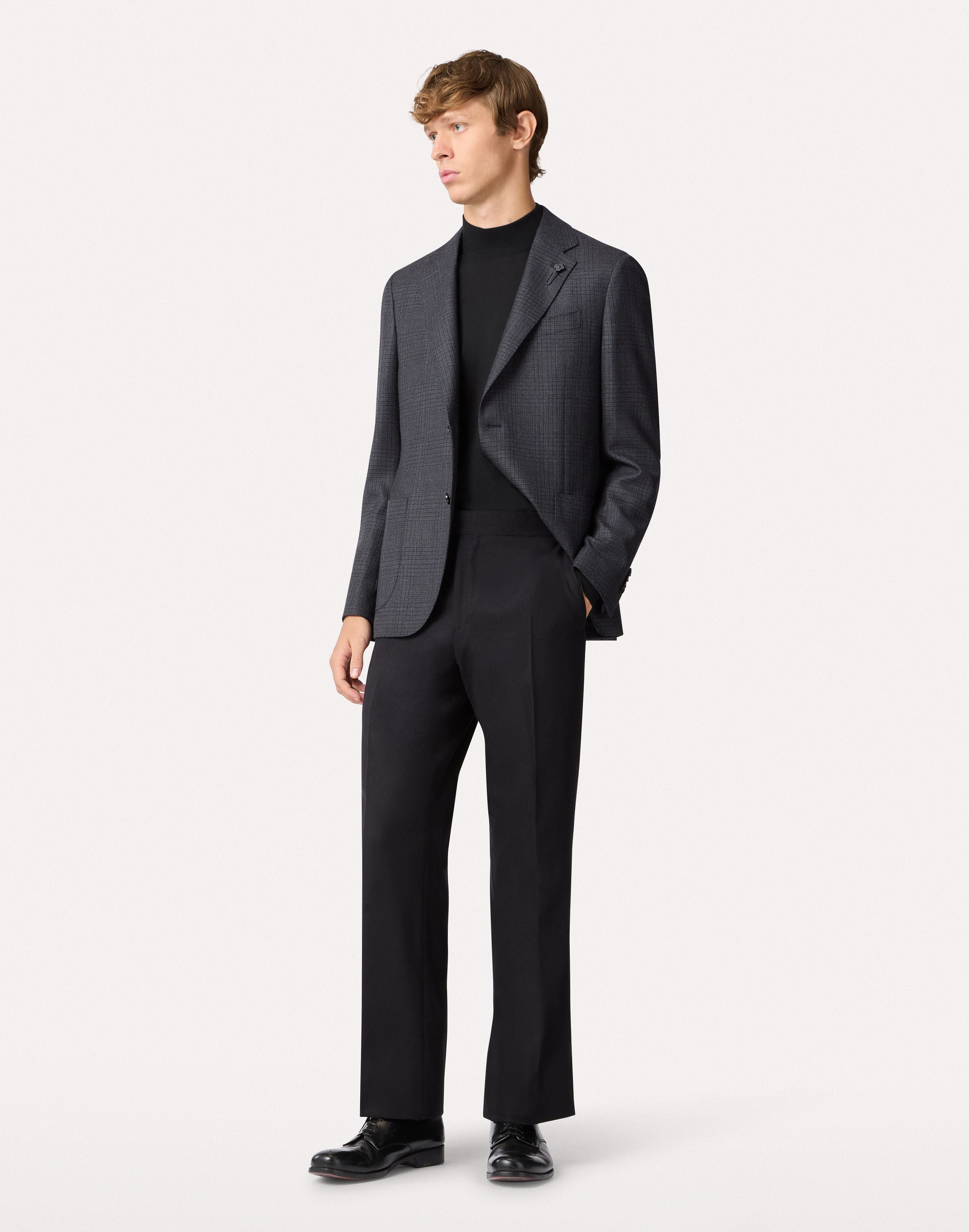 Lupetto nero in lana merino superfine BLACK Lardini 2