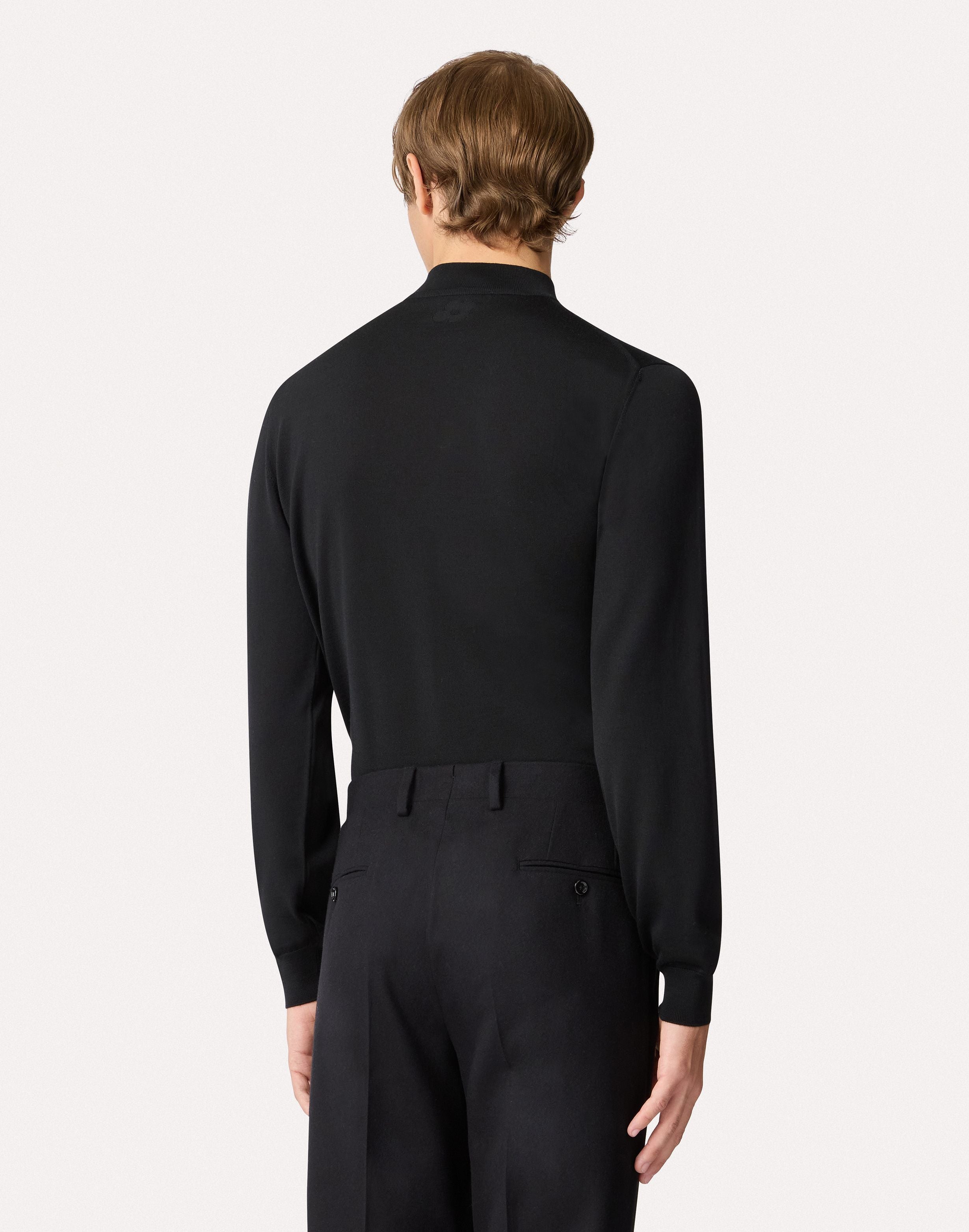 Lupetto nero in lana merino superfine BLACK Lardini 3