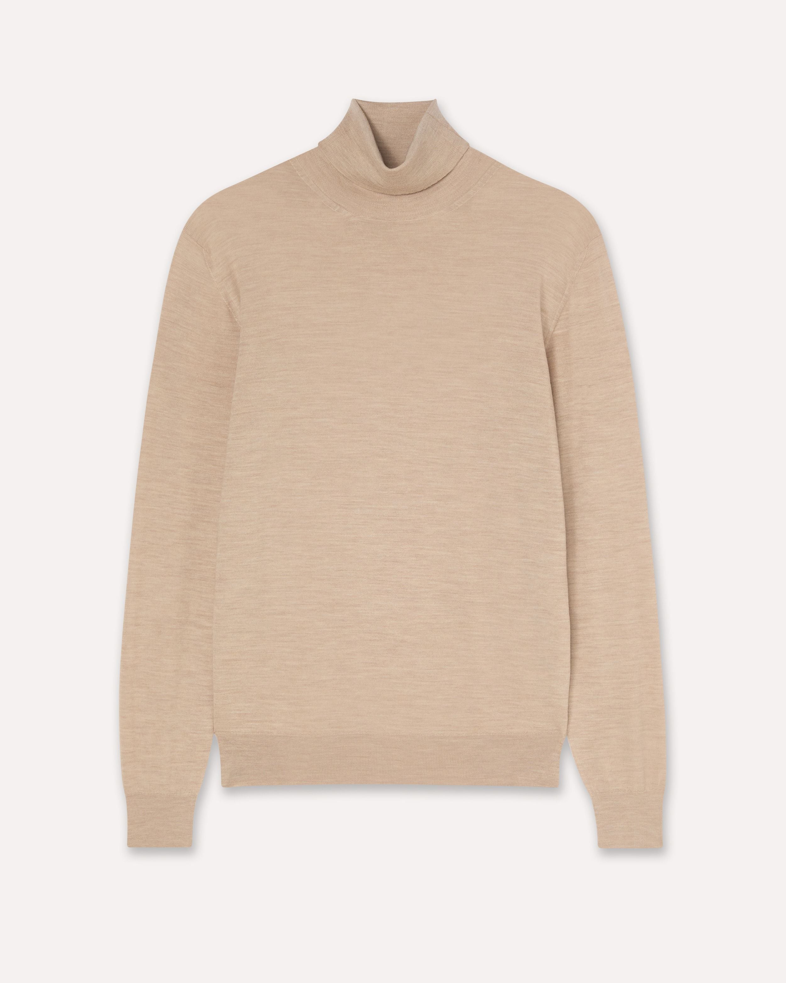 Dolcevita sabbia in lana merino superfine beige BEIGE Lardini 1