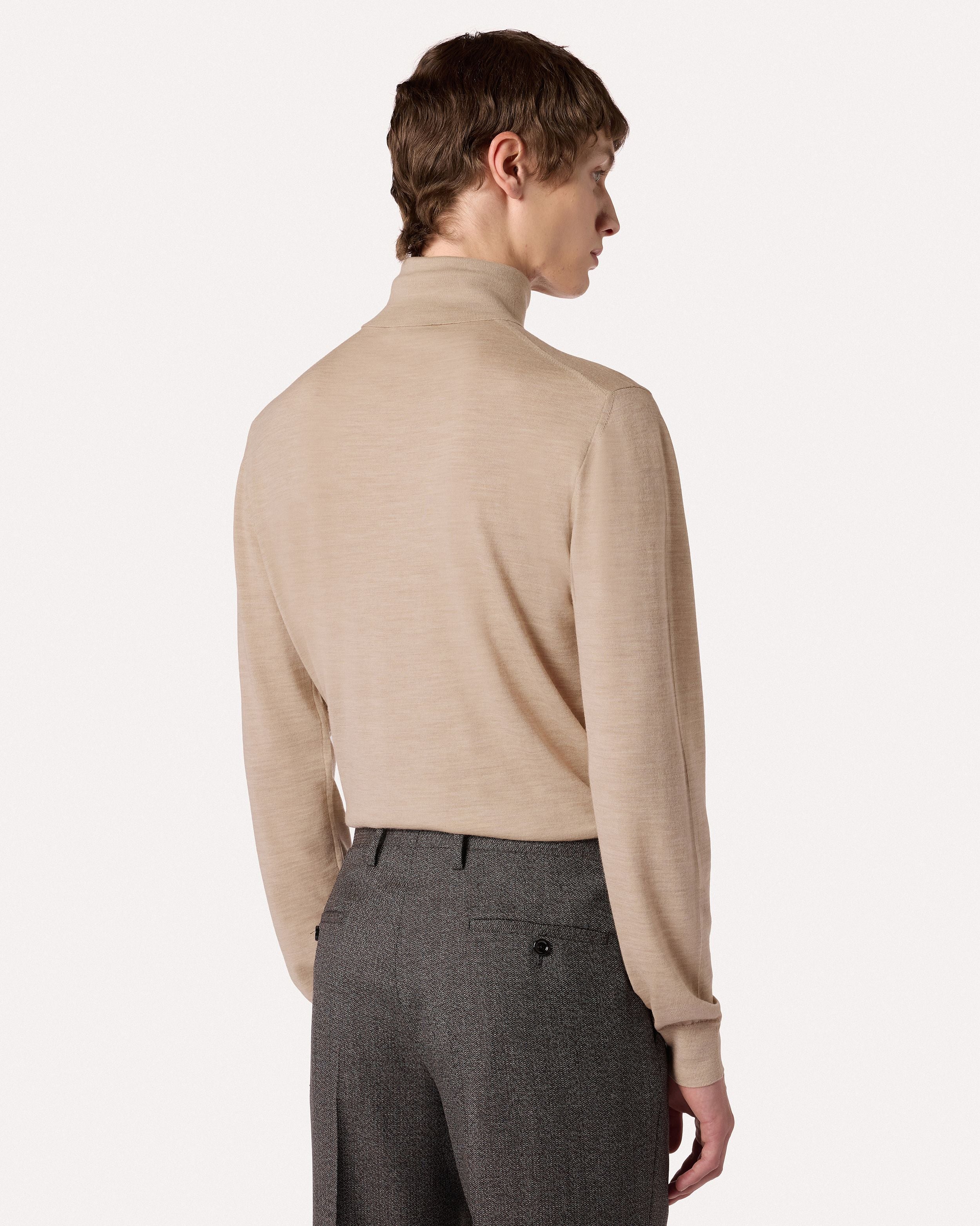 Dolcevita sabbia in lana merino superfine beige BEIGE Lardini 5