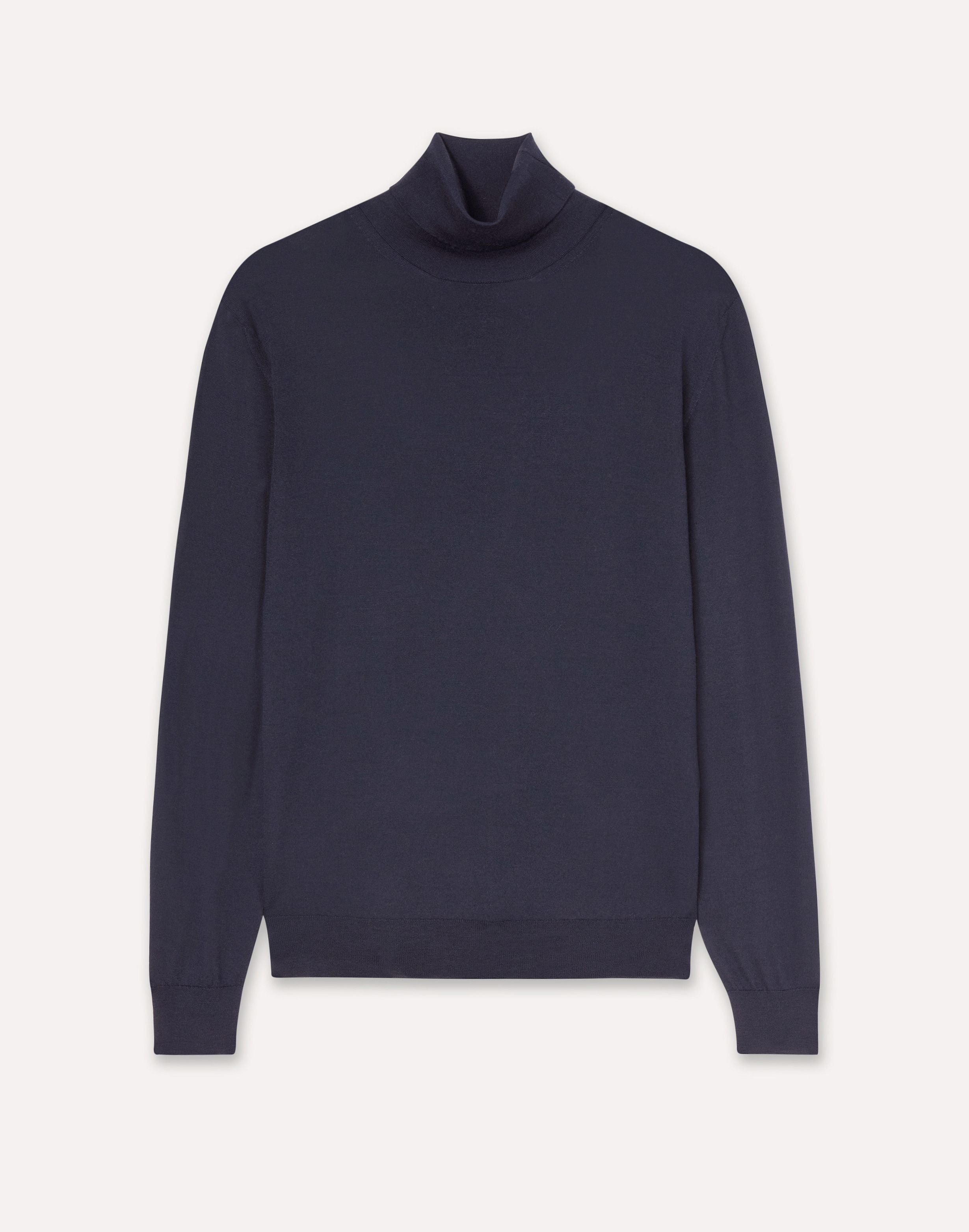 Dolcevita blu in lana merino superfine BLUE Lardini 1