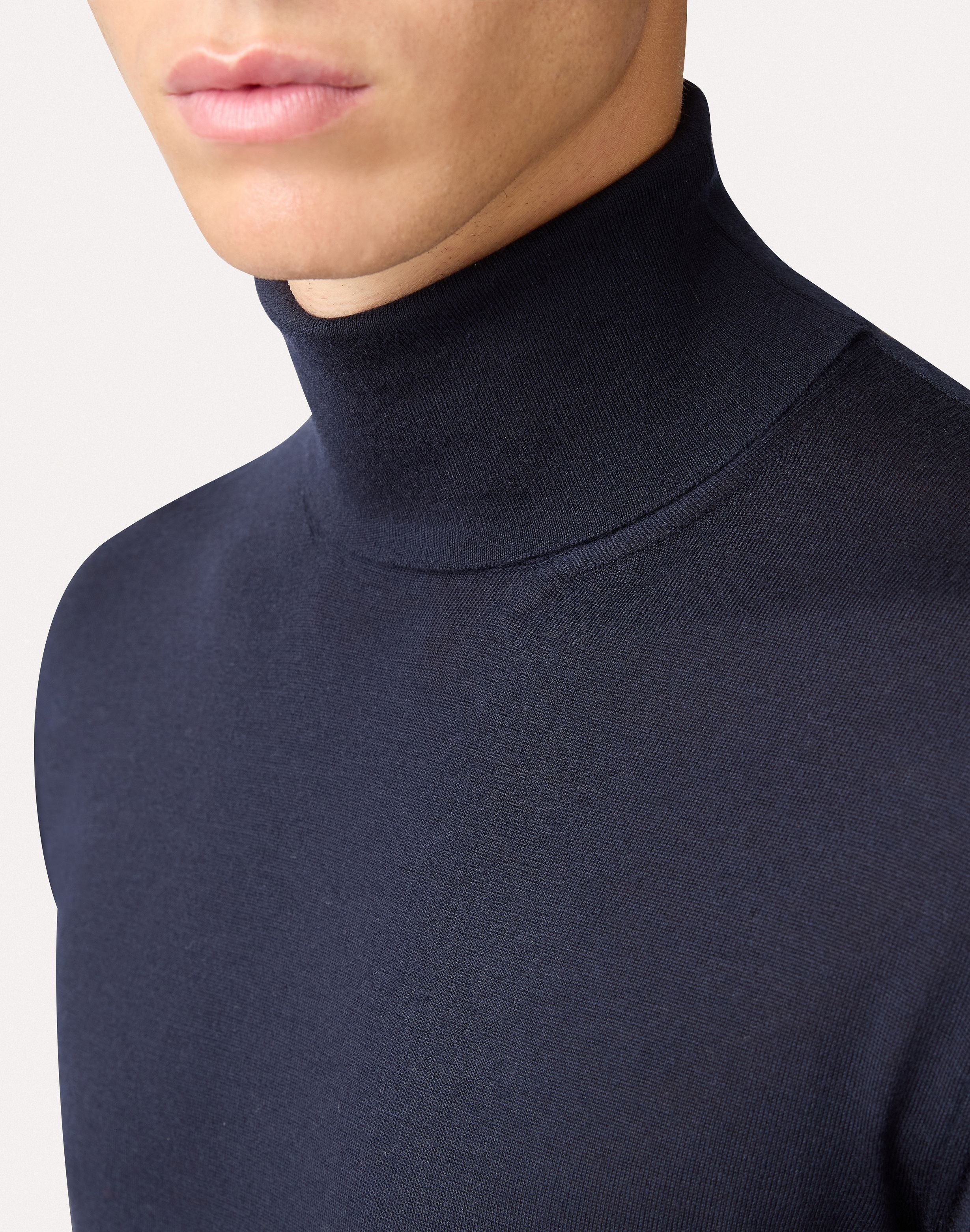 Dolcevita blu in lana merino superfine BLUE Lardini 3