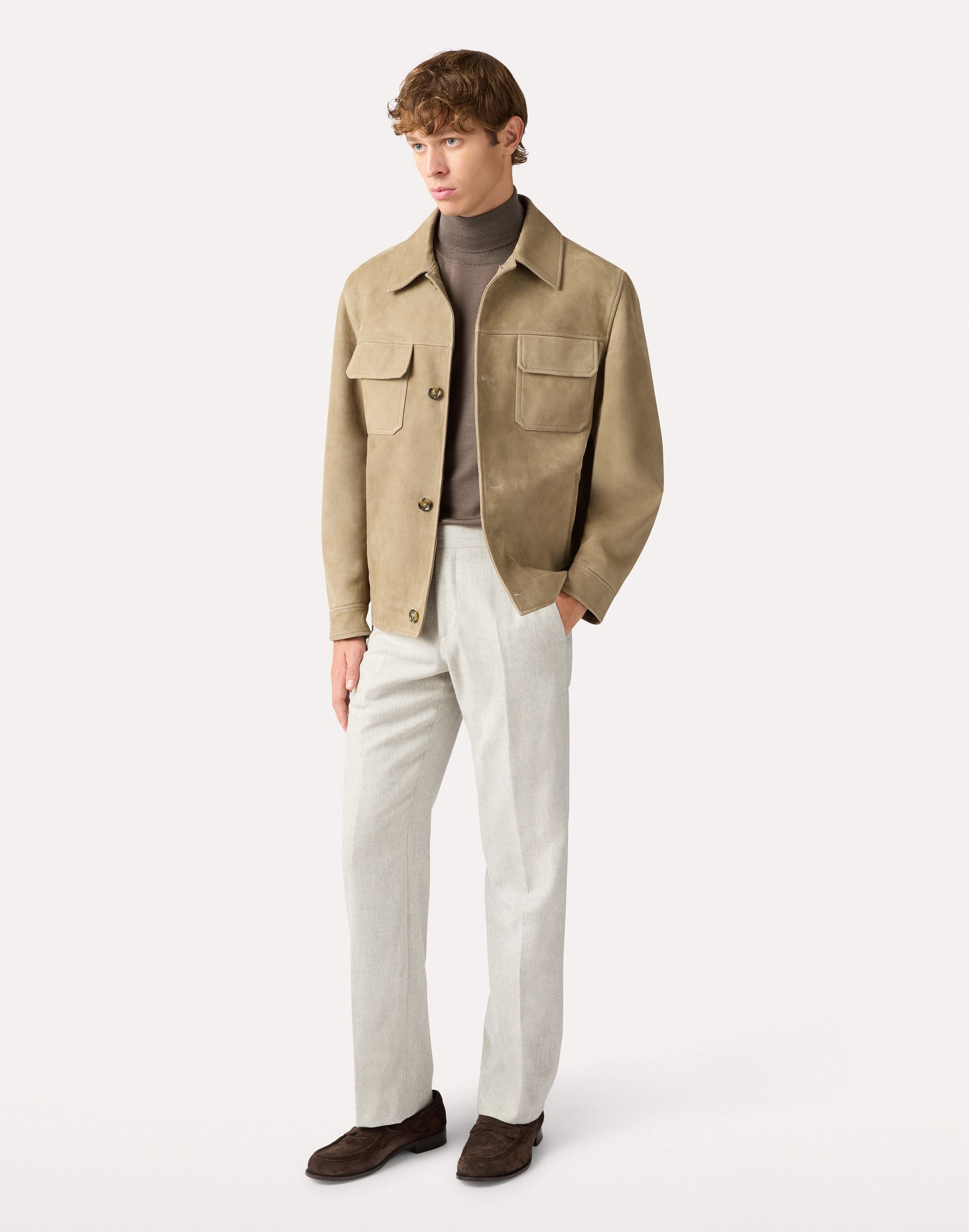 Dark brown turtleneck sweater in wool, silk, and cashmere HAZELNUT Lardini 2