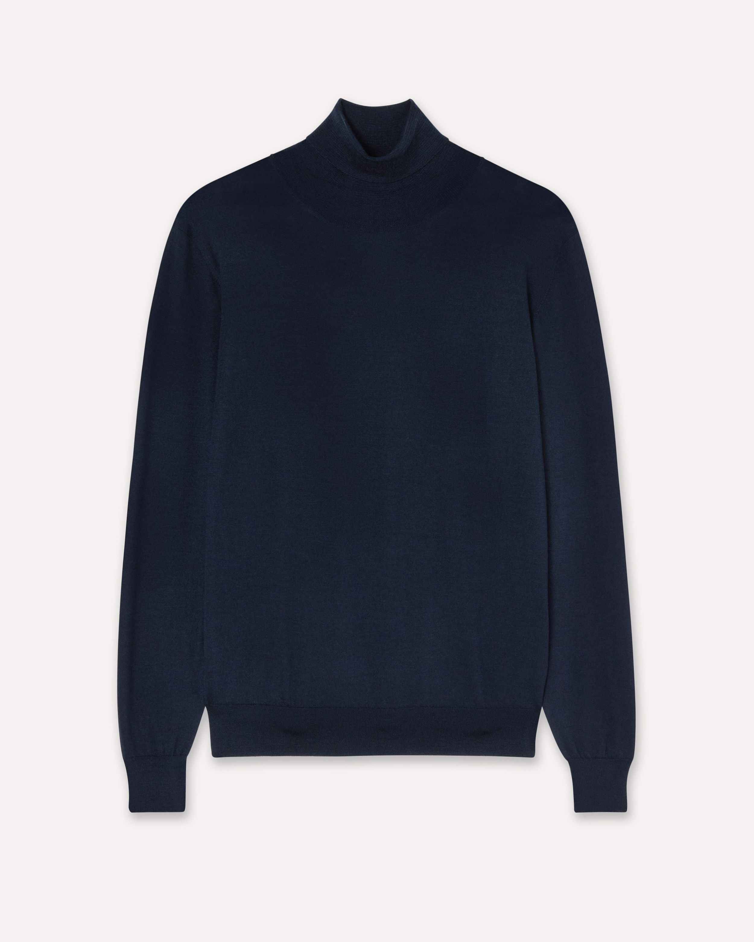 Dolcevita blu in lana, seta e cashmere BLUE Lardini 1