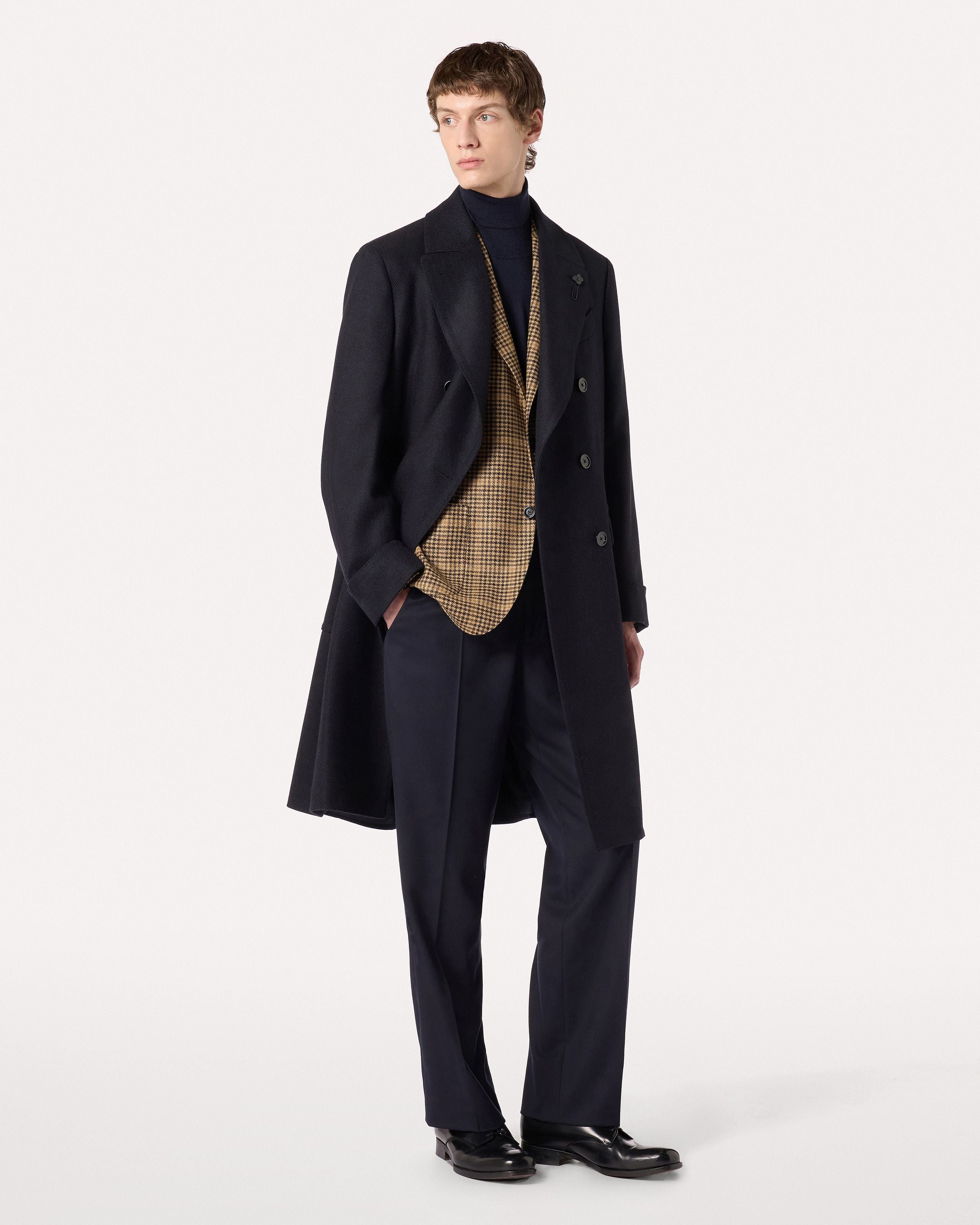 Dolcevita blu in lana, seta e cashmere BLUE Lardini 2