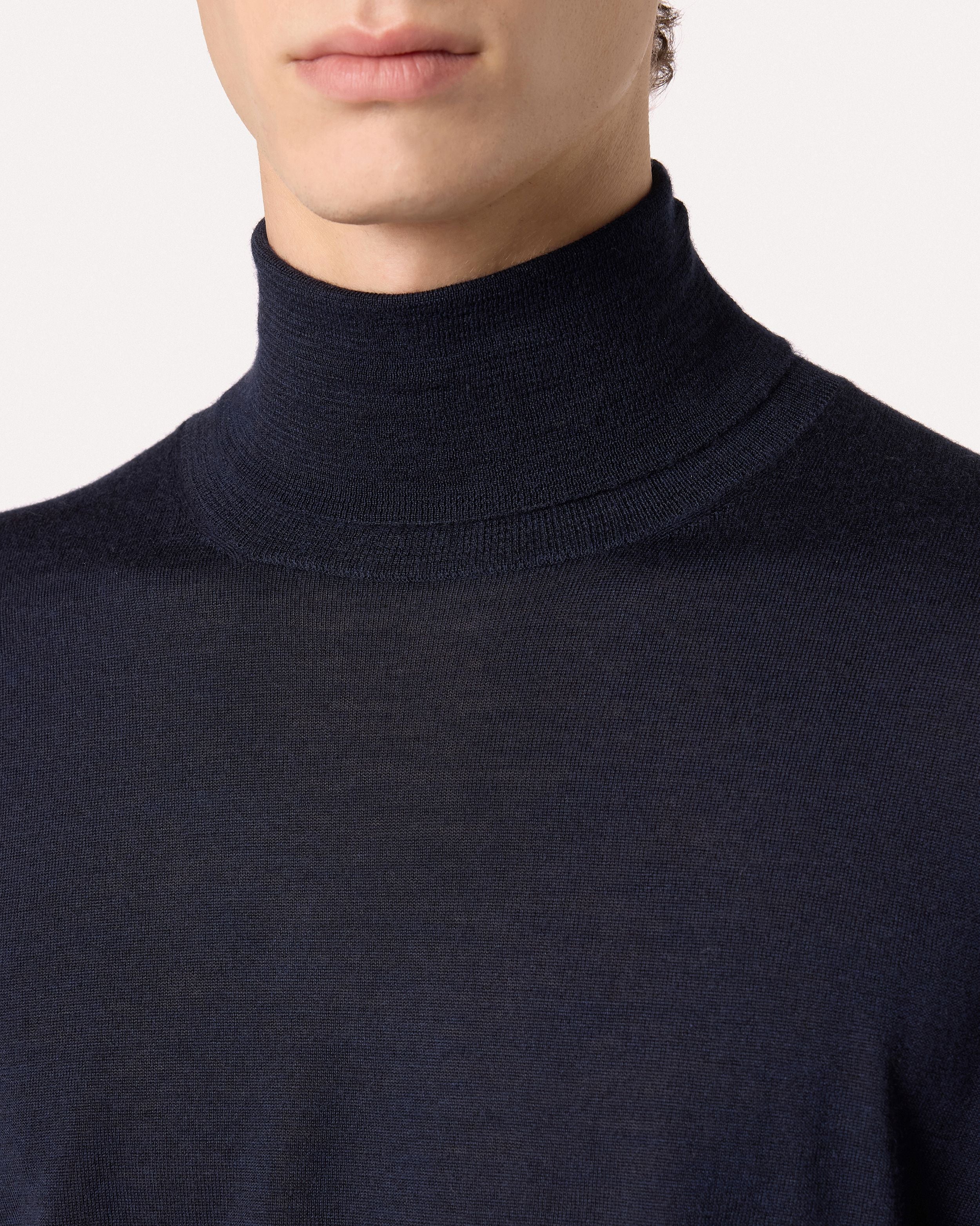 Dolcevita blu in lana, seta e cashmere BLUE Lardini 3