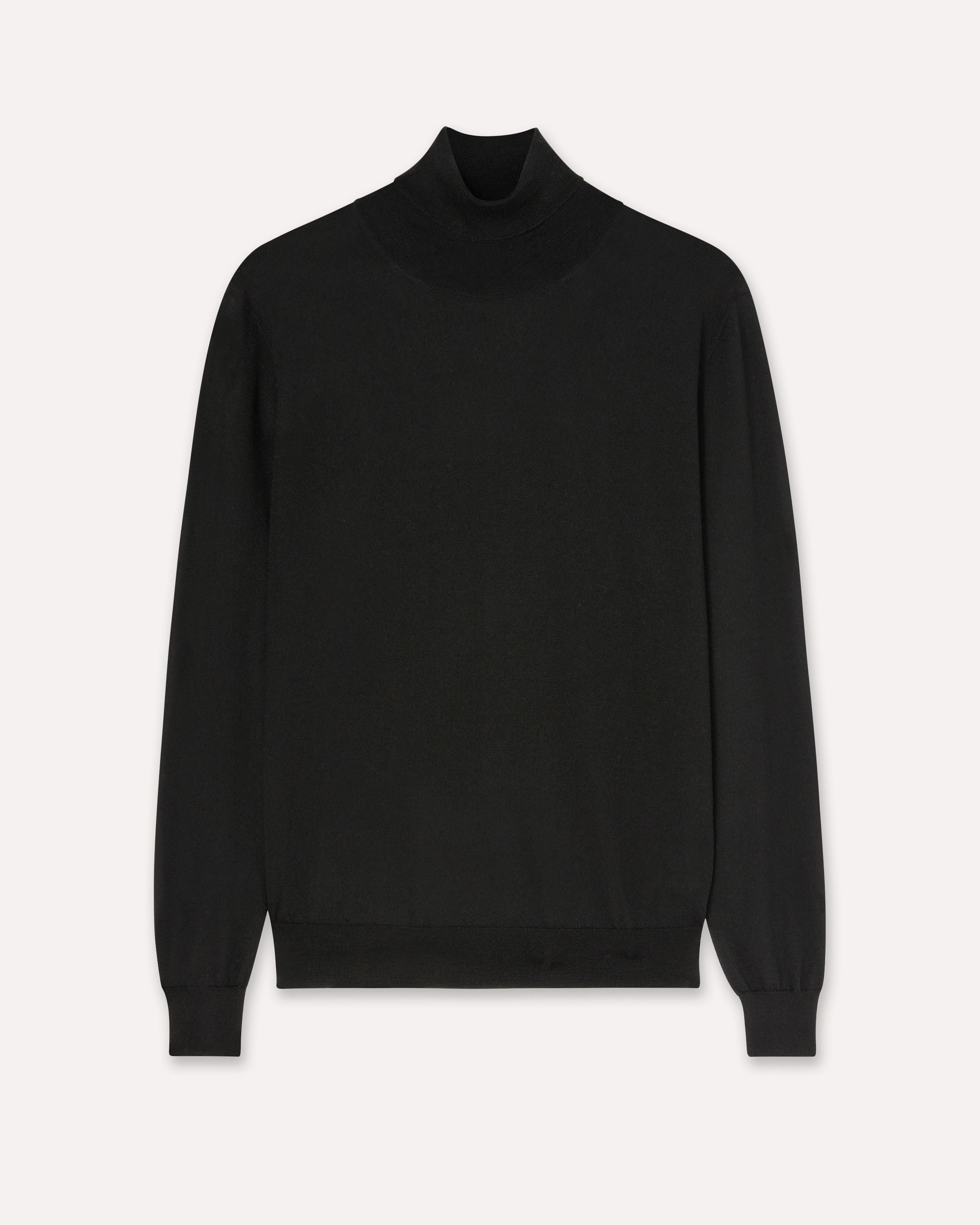 Dolcevita nero in lana, seta e cashmere BLACK Lardini 1