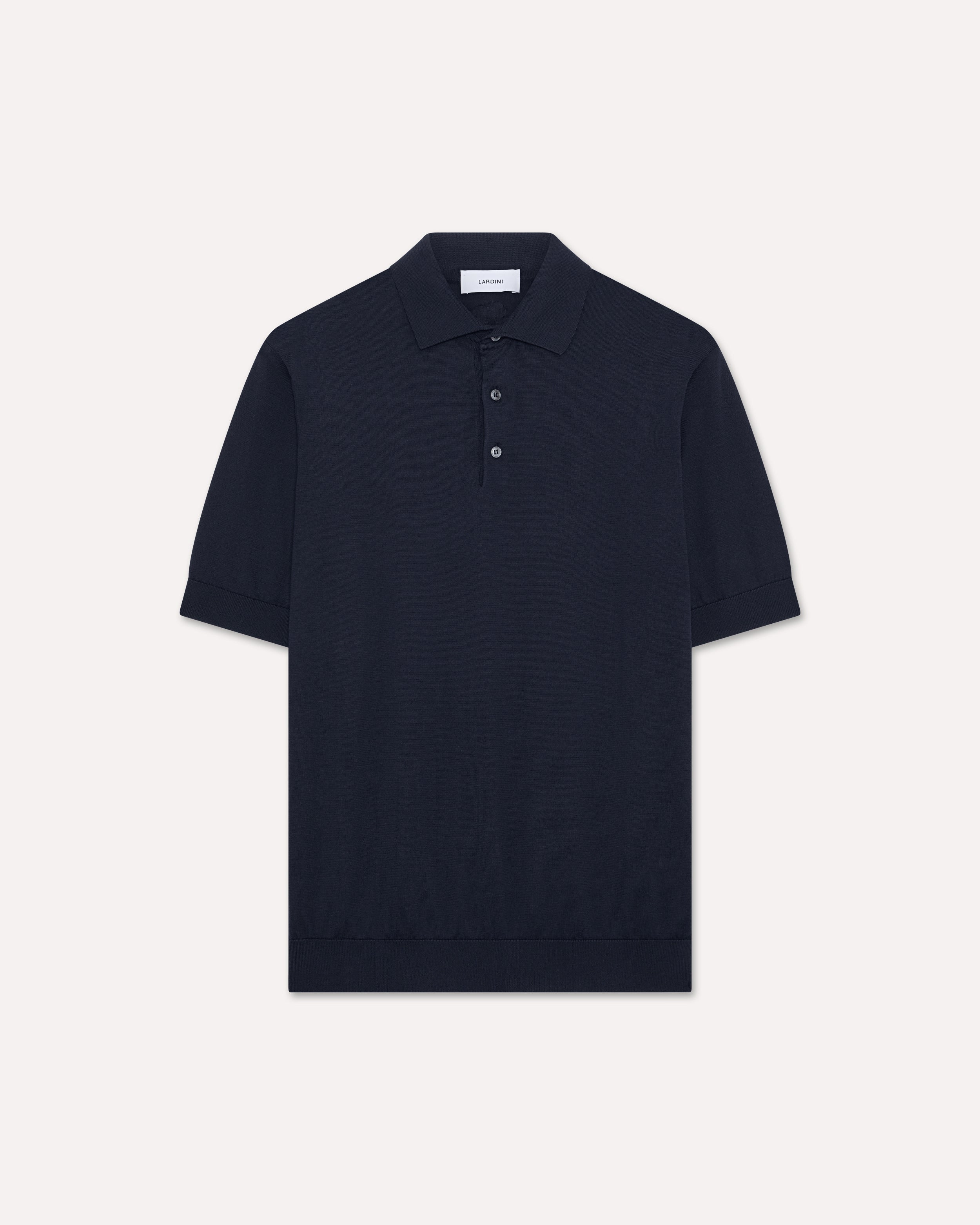 Polo blu in maglia di cotone BLUE Lardini 1