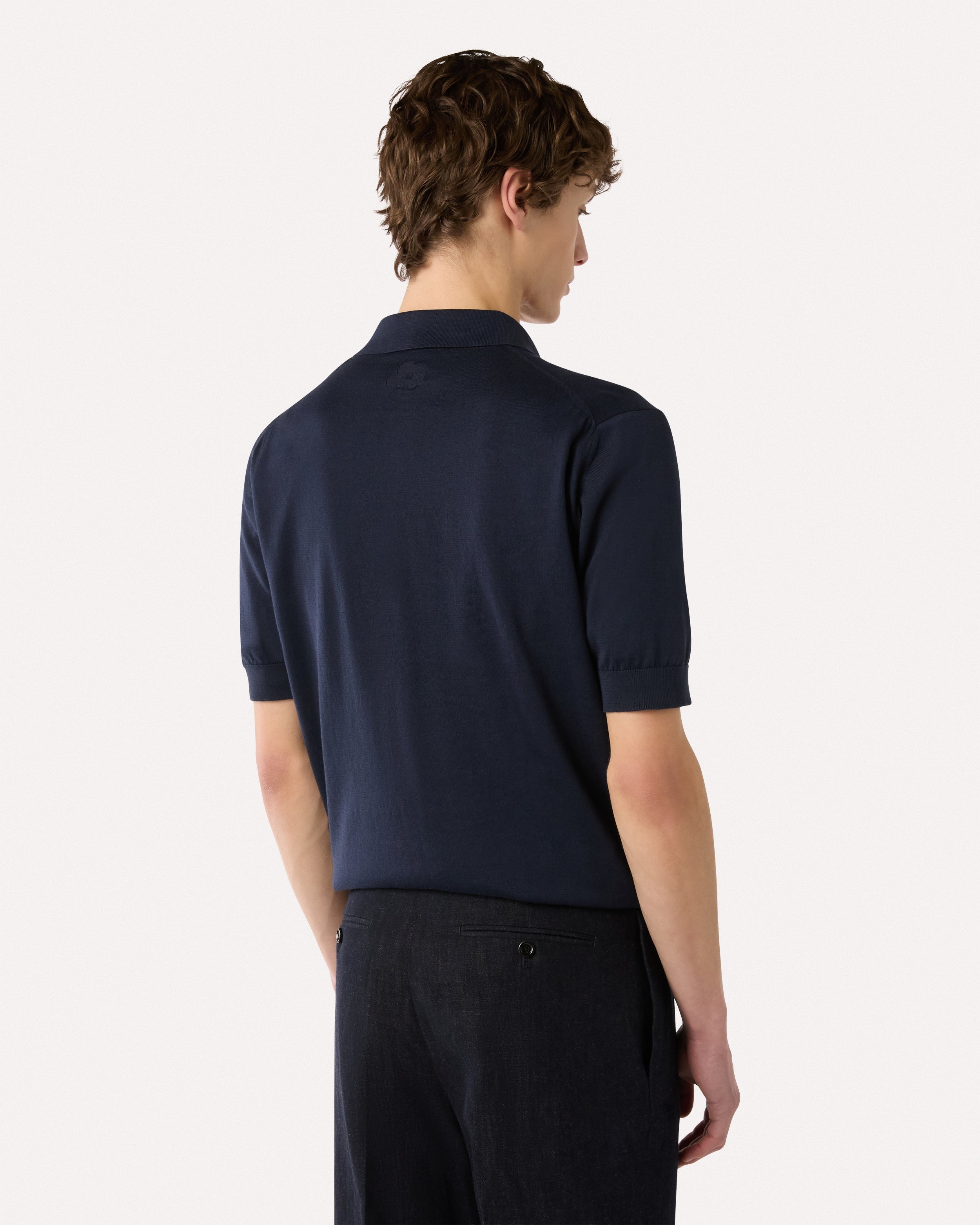 Polo blu in maglia di cotone BLUE Lardini 5