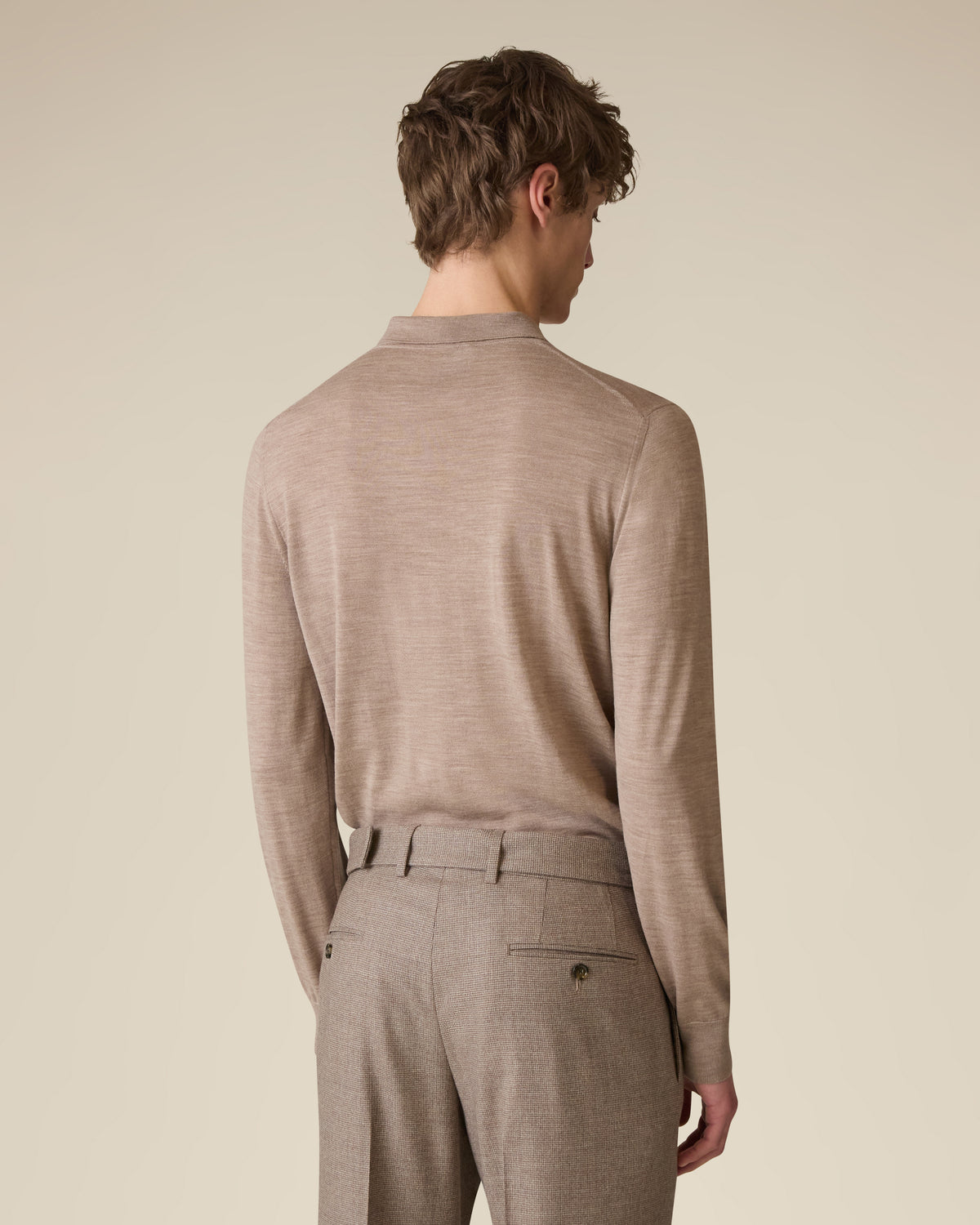 Polo aus extrafeiner Wolle in Haselnussfarbe HAZELNUT Lardini 5