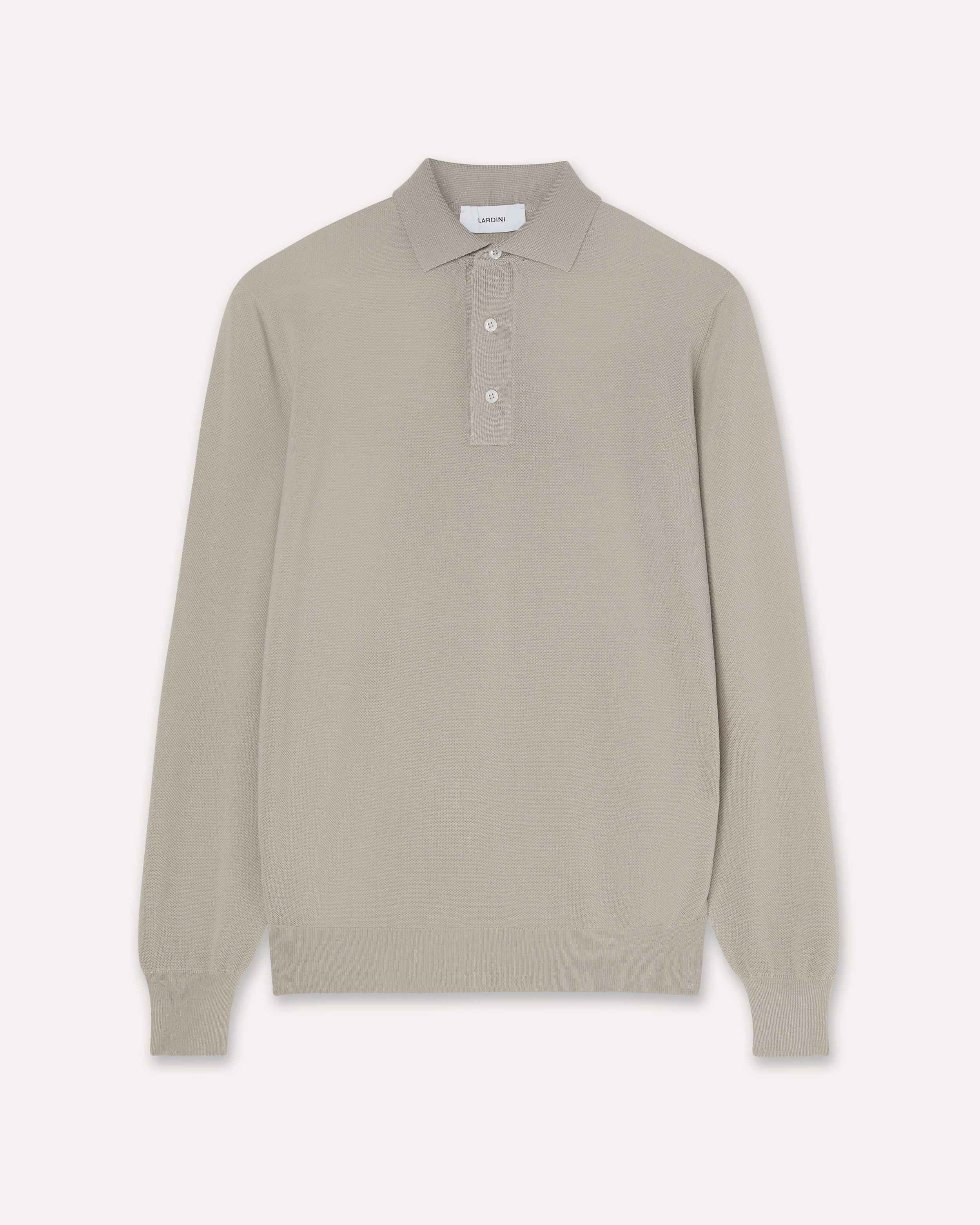 Polo greige a manica lunga con bottoni BEIGE Lardini 1