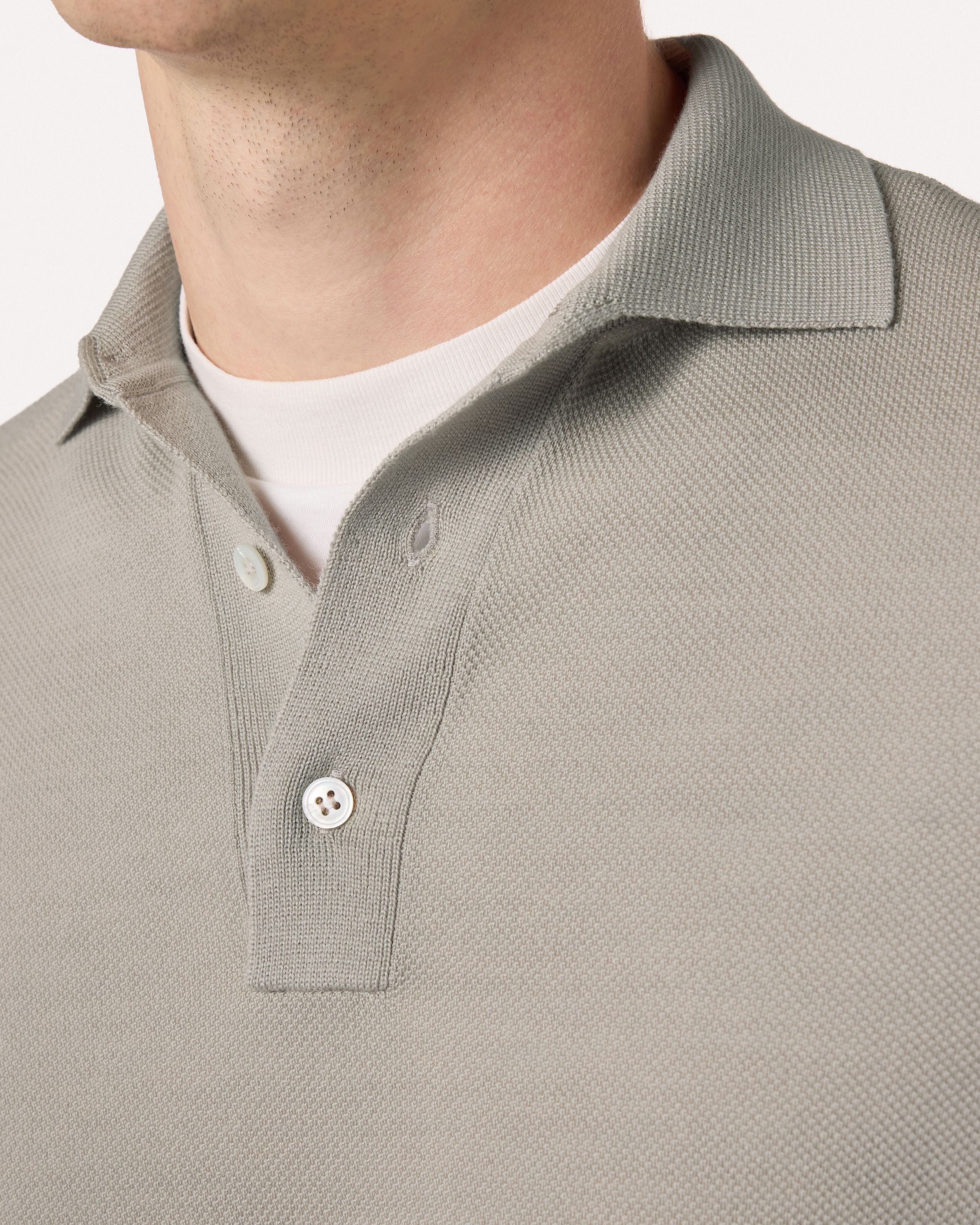 Polo greige a manica lunga con bottoni BEIGE Lardini 3