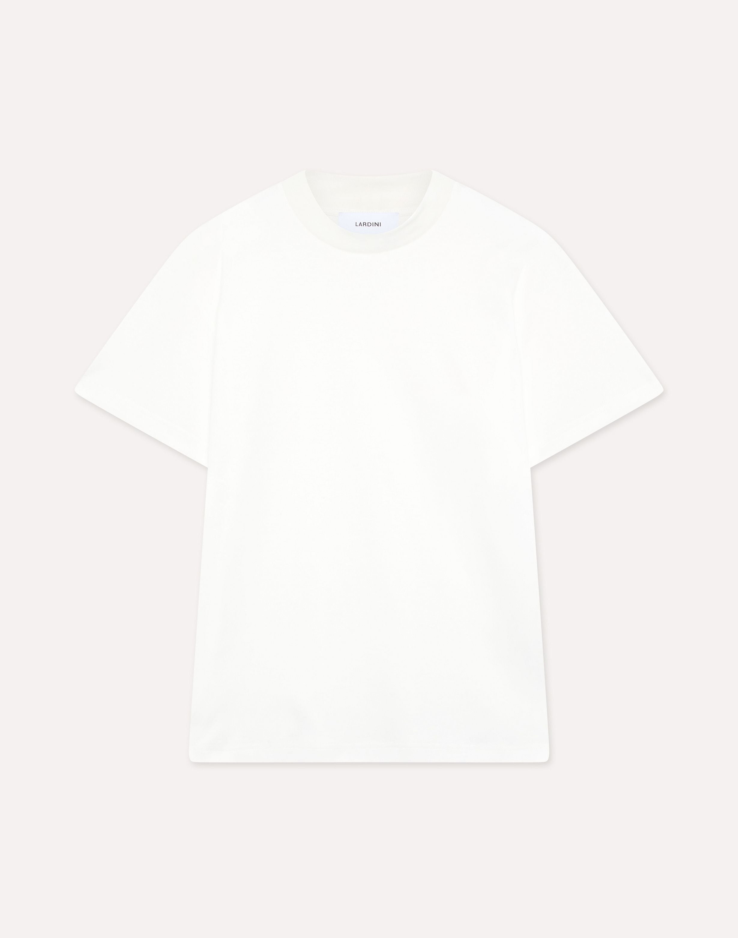 T-shirt girocollo bianca in cotone WHITE Lardini 1