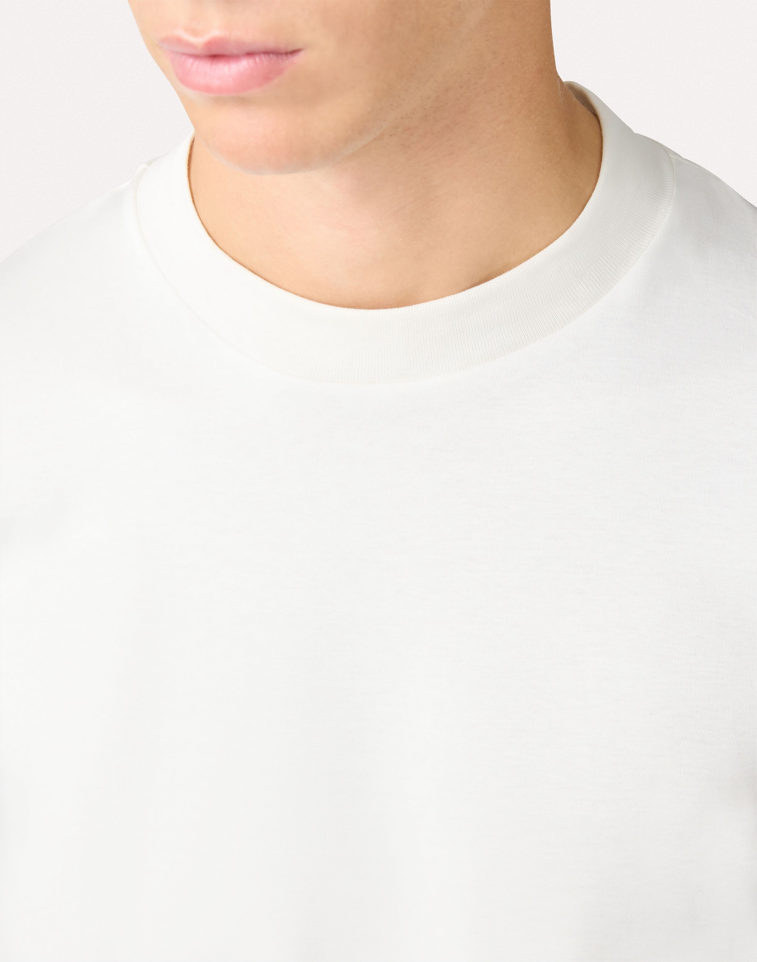 T-shirt girocollo bianca in cotone WHITE Lardini 3