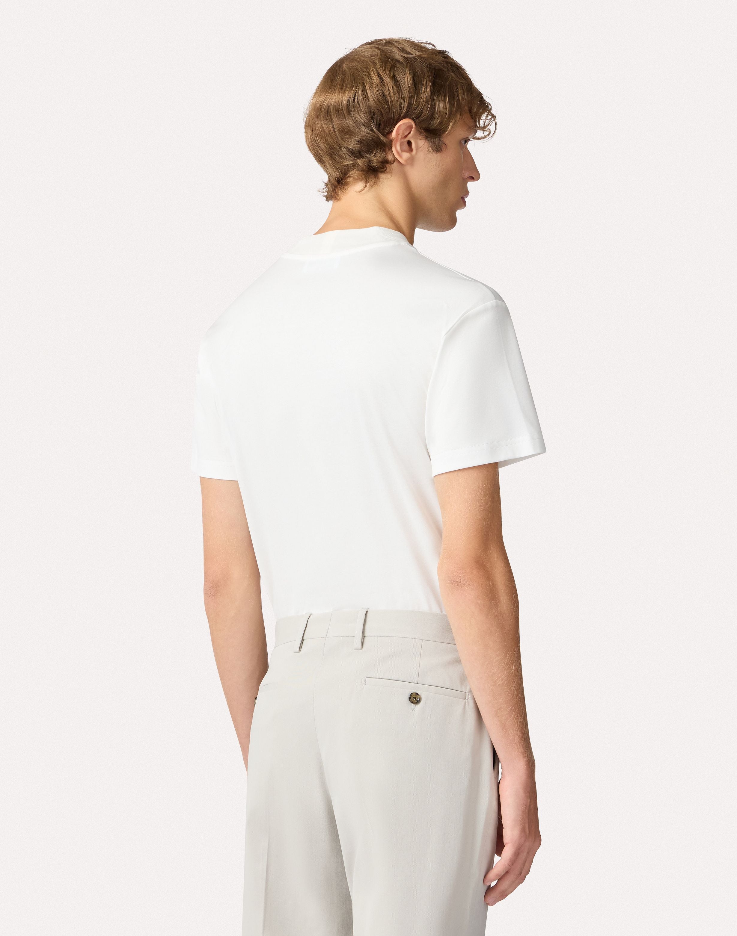 T-shirt girocollo bianca in cotone WHITE Lardini 5