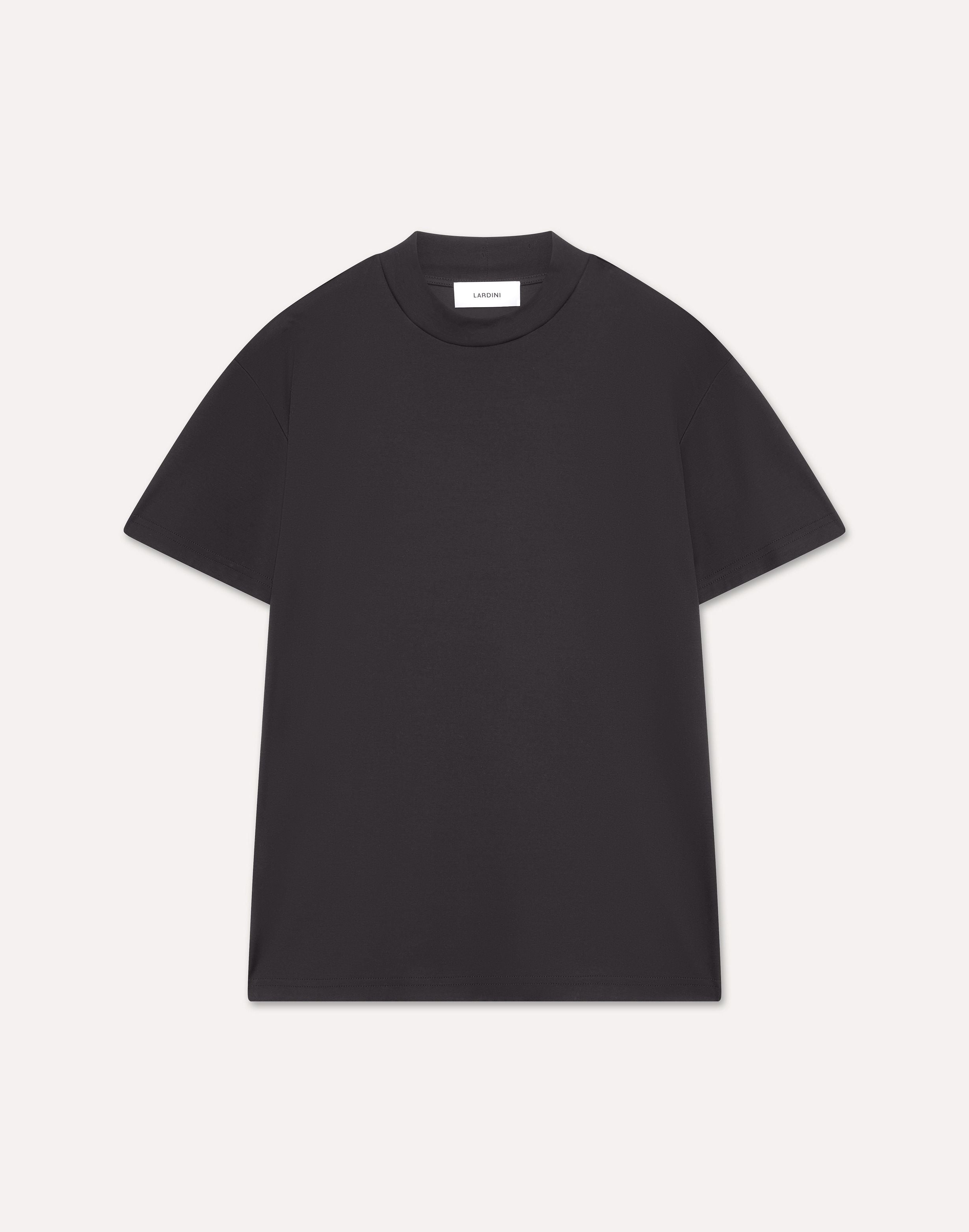 T-shirt girocollo nera in cotone BLACK Lardini 1