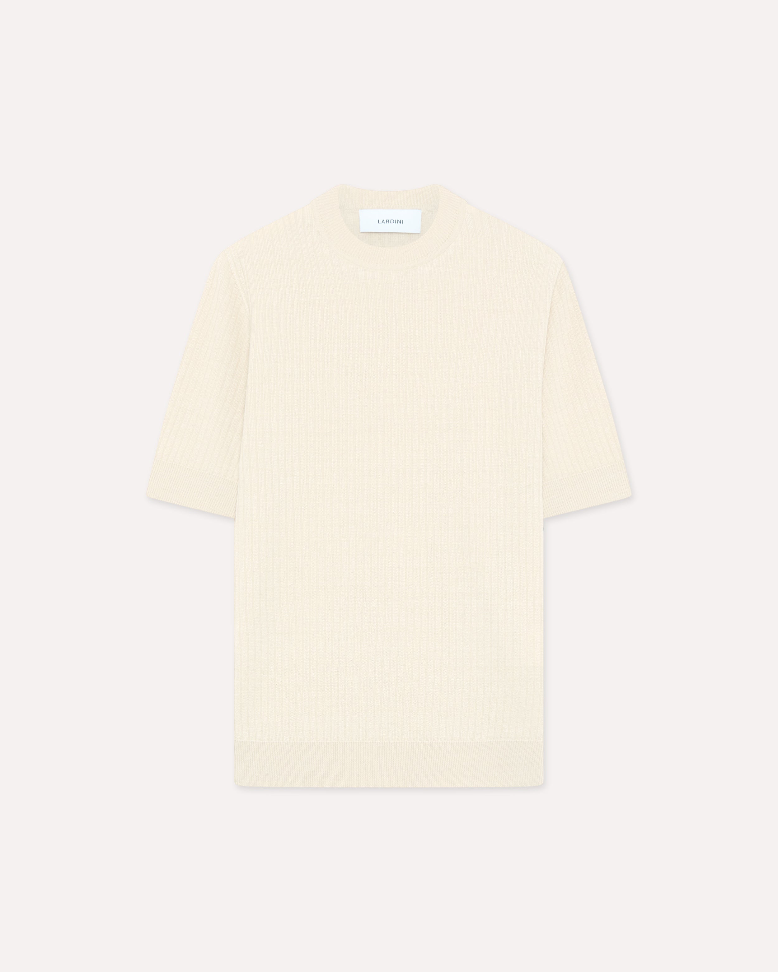 Cream linen and cotton T-shirt CREAM Lardini 1