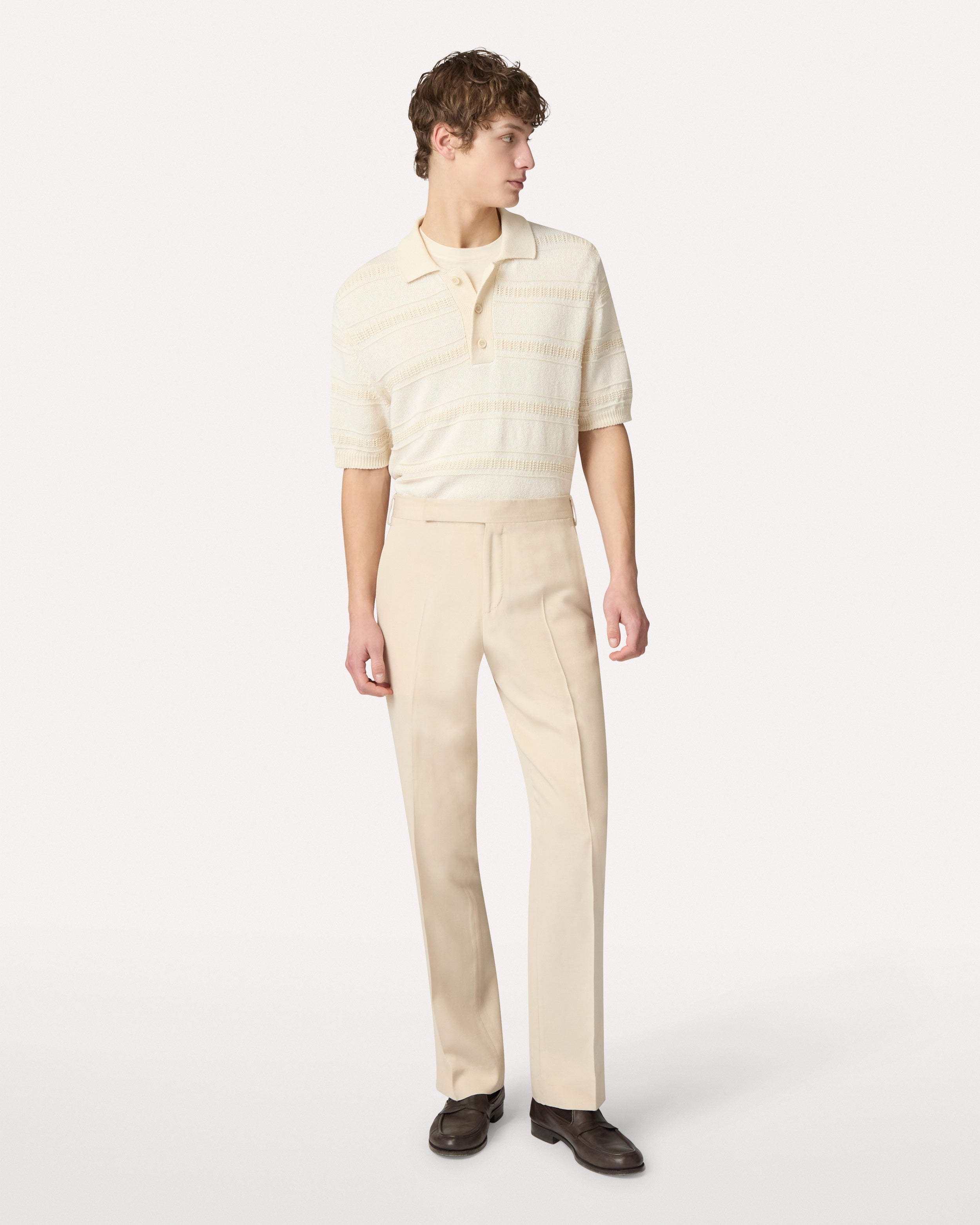 Cream linen and cotton T-shirt CREAM Lardini 2