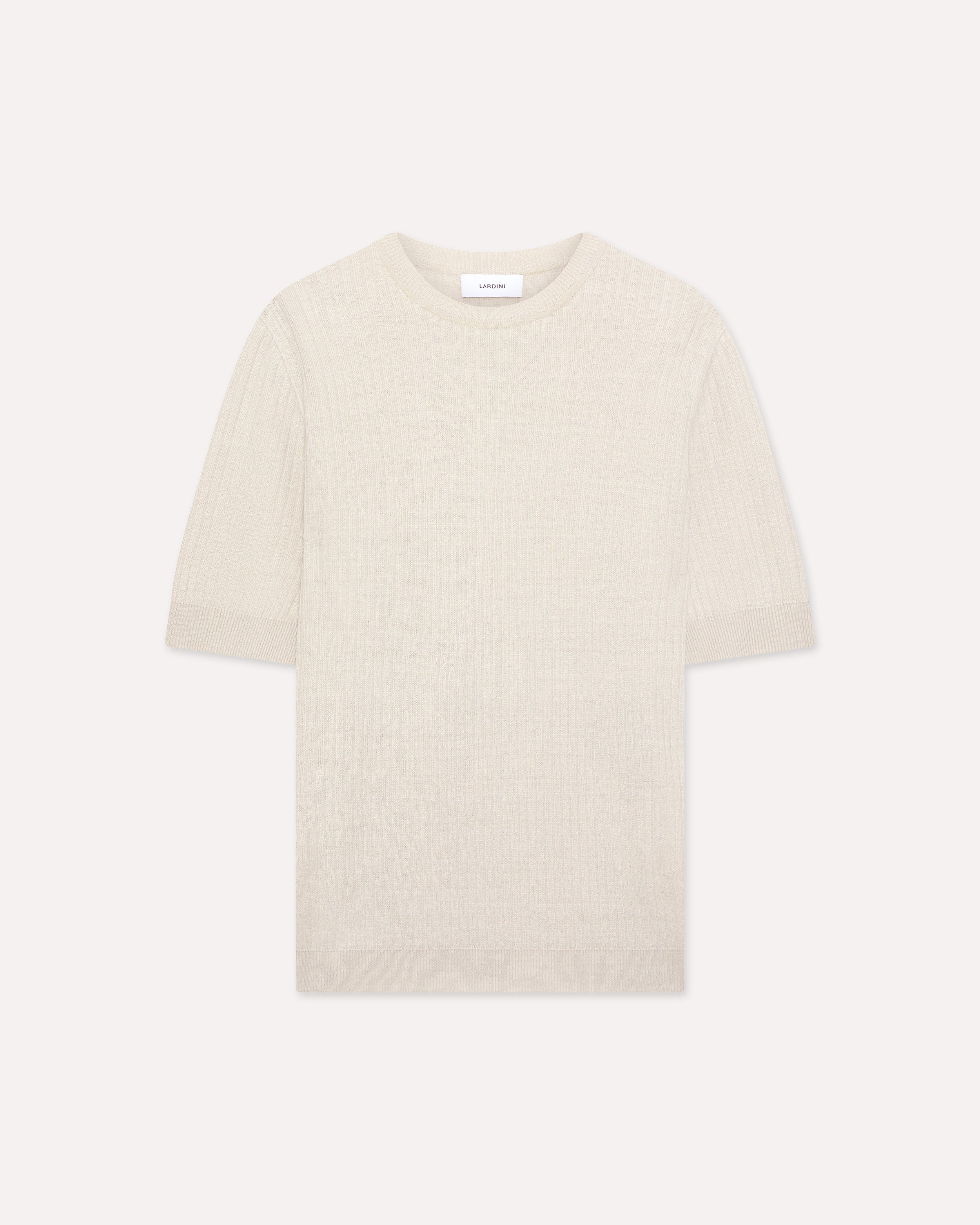 Ivory linen and cotton T-shirt IVORY Lardini 1
