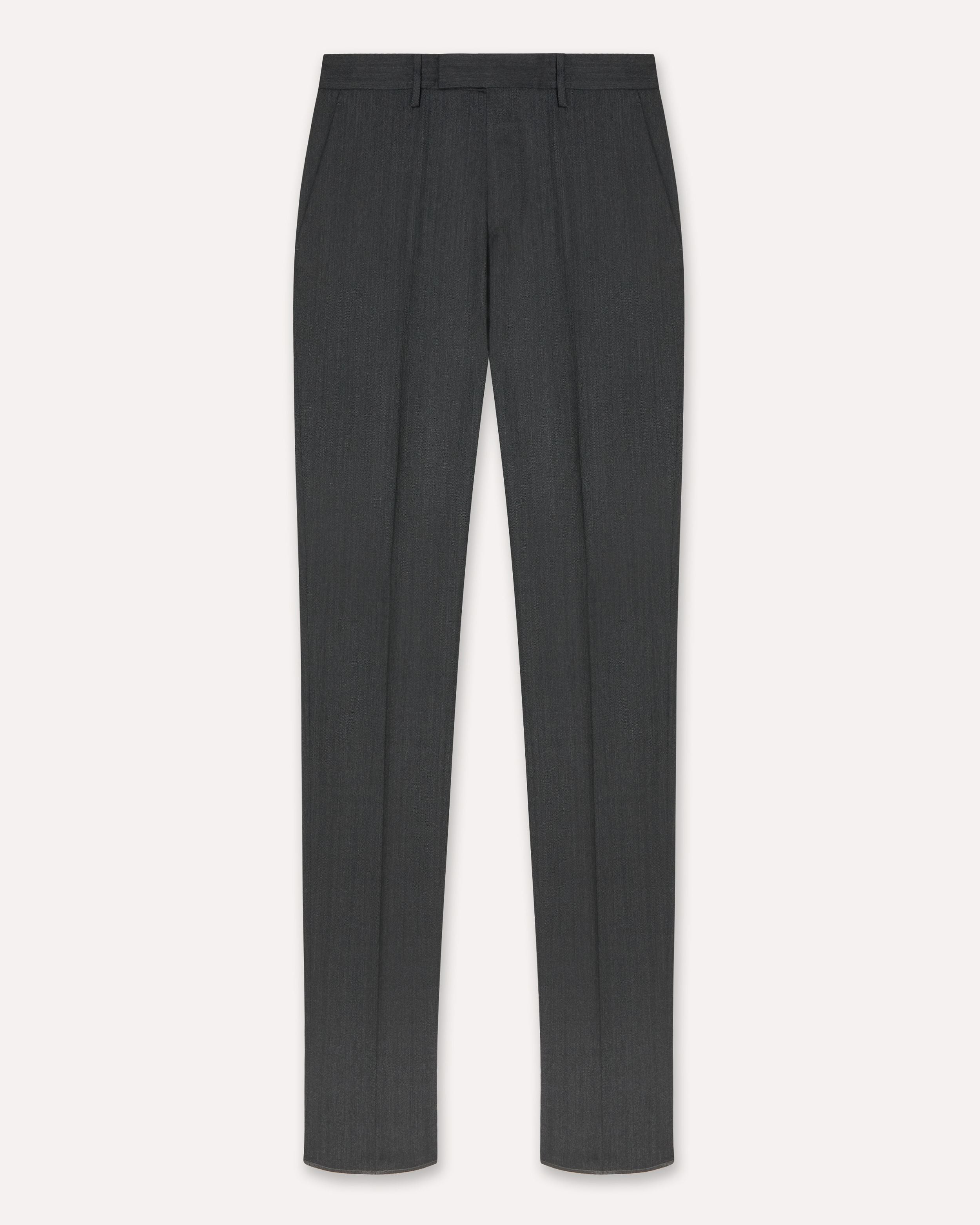 Pantalone antracite in lana stretch con motivo GREY Lardini 1