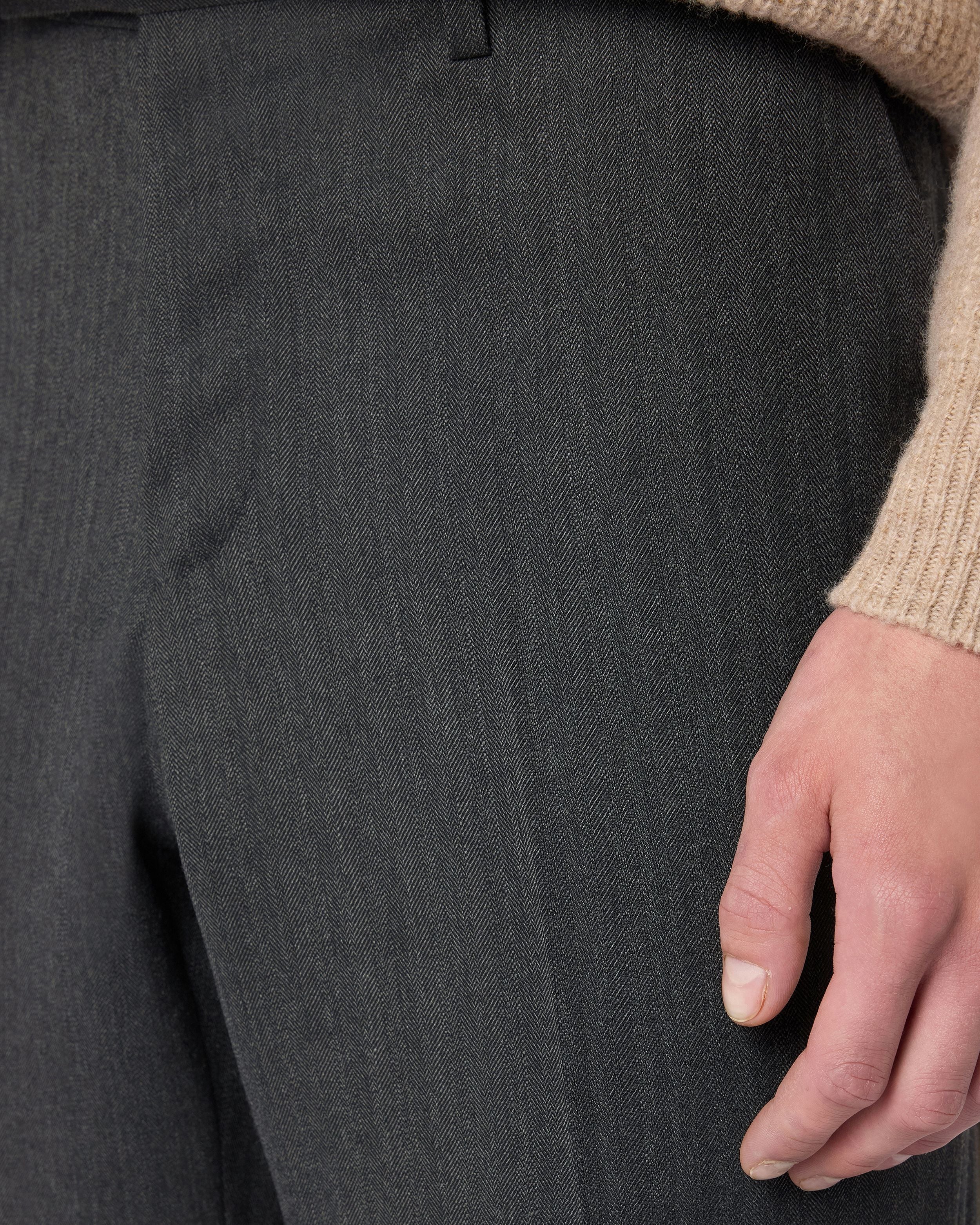 Pantalone antracite in lana stretch con motivo GREY Lardini 3