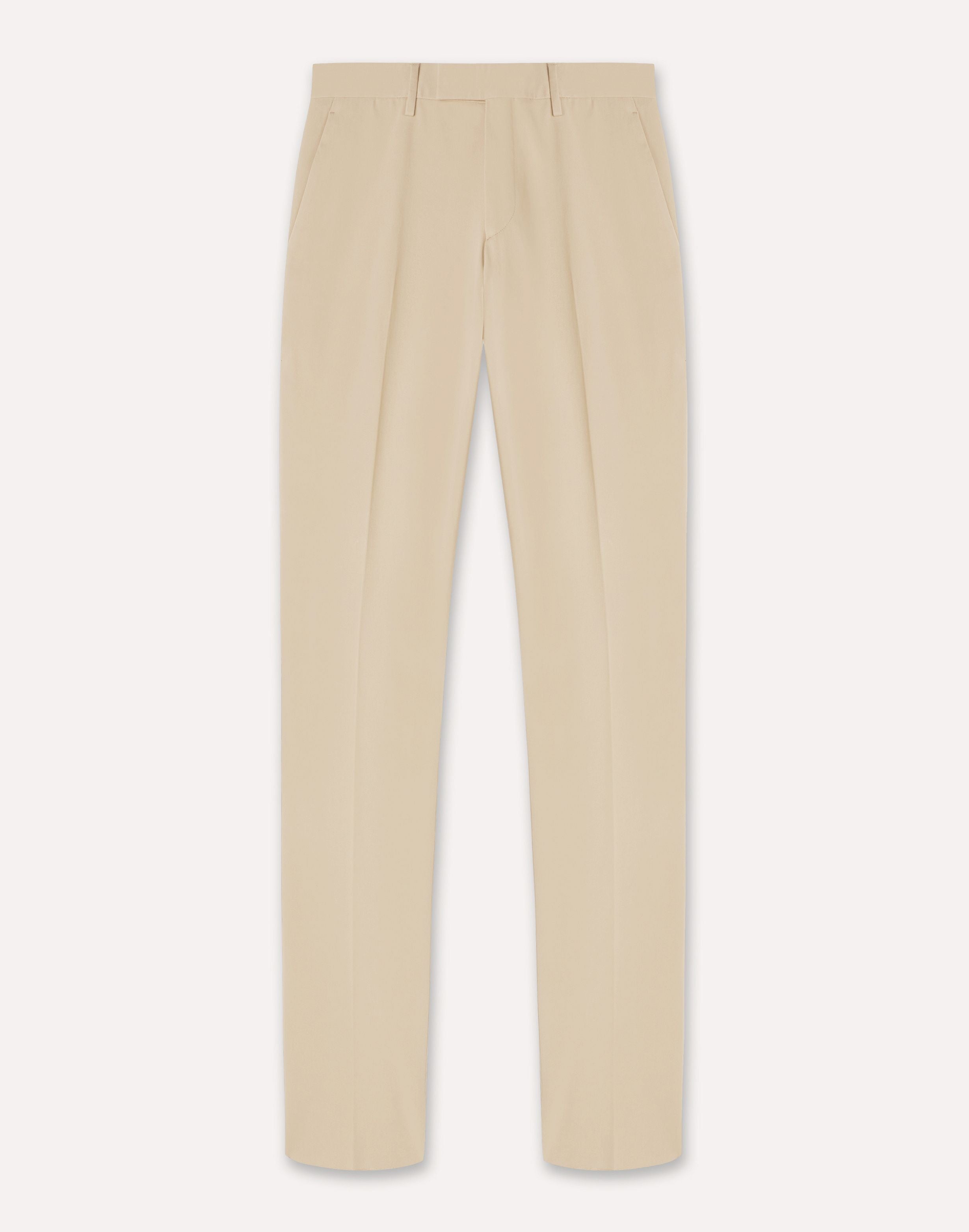 Beige bi-stretch cotton twill trousers BEIGE Lardini 1