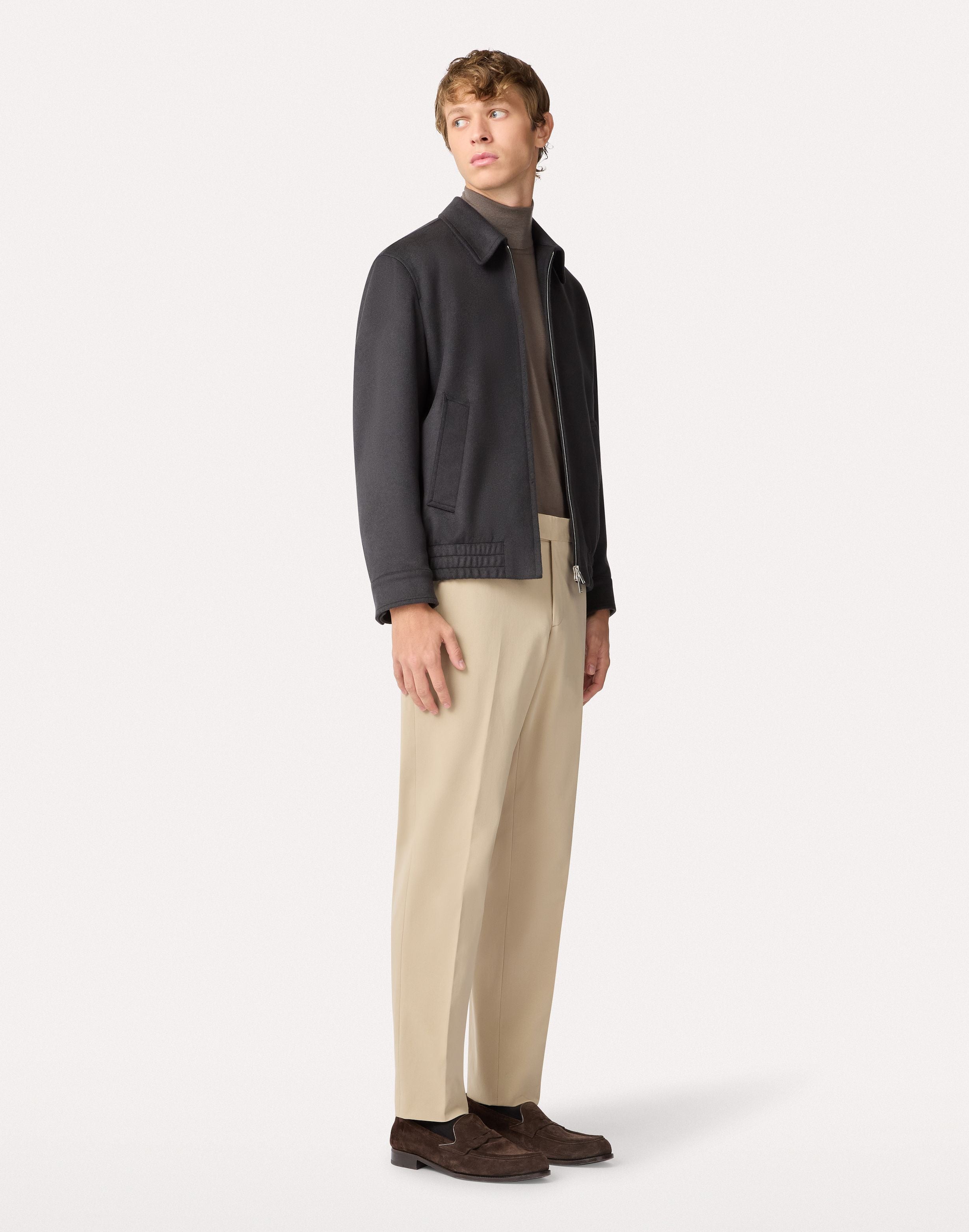 Beige bi-stretch cotton twill trousers BEIGE Lardini 2
