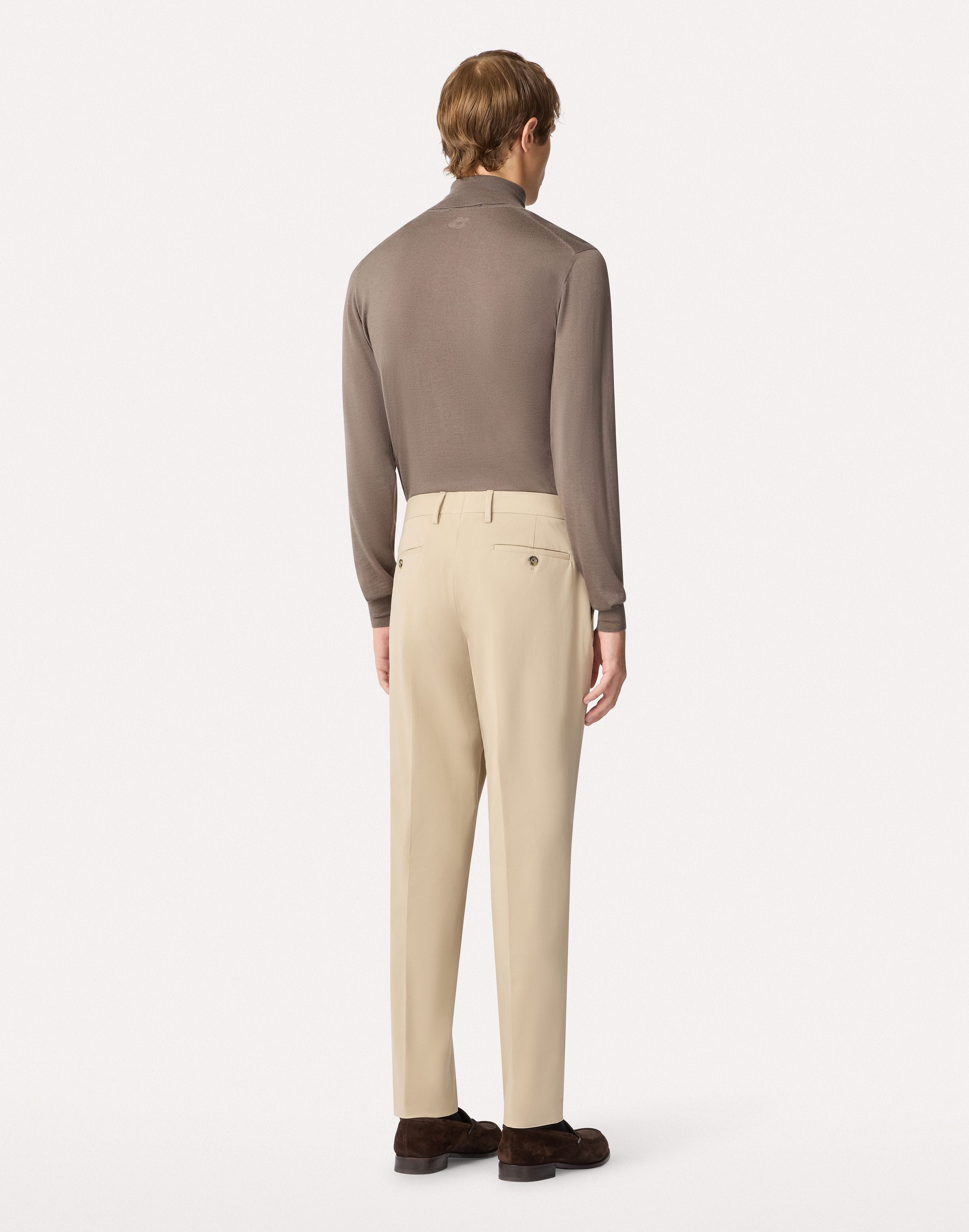 Pantalone beige in cotone twill bi-stretch BEIGE Lardini 4