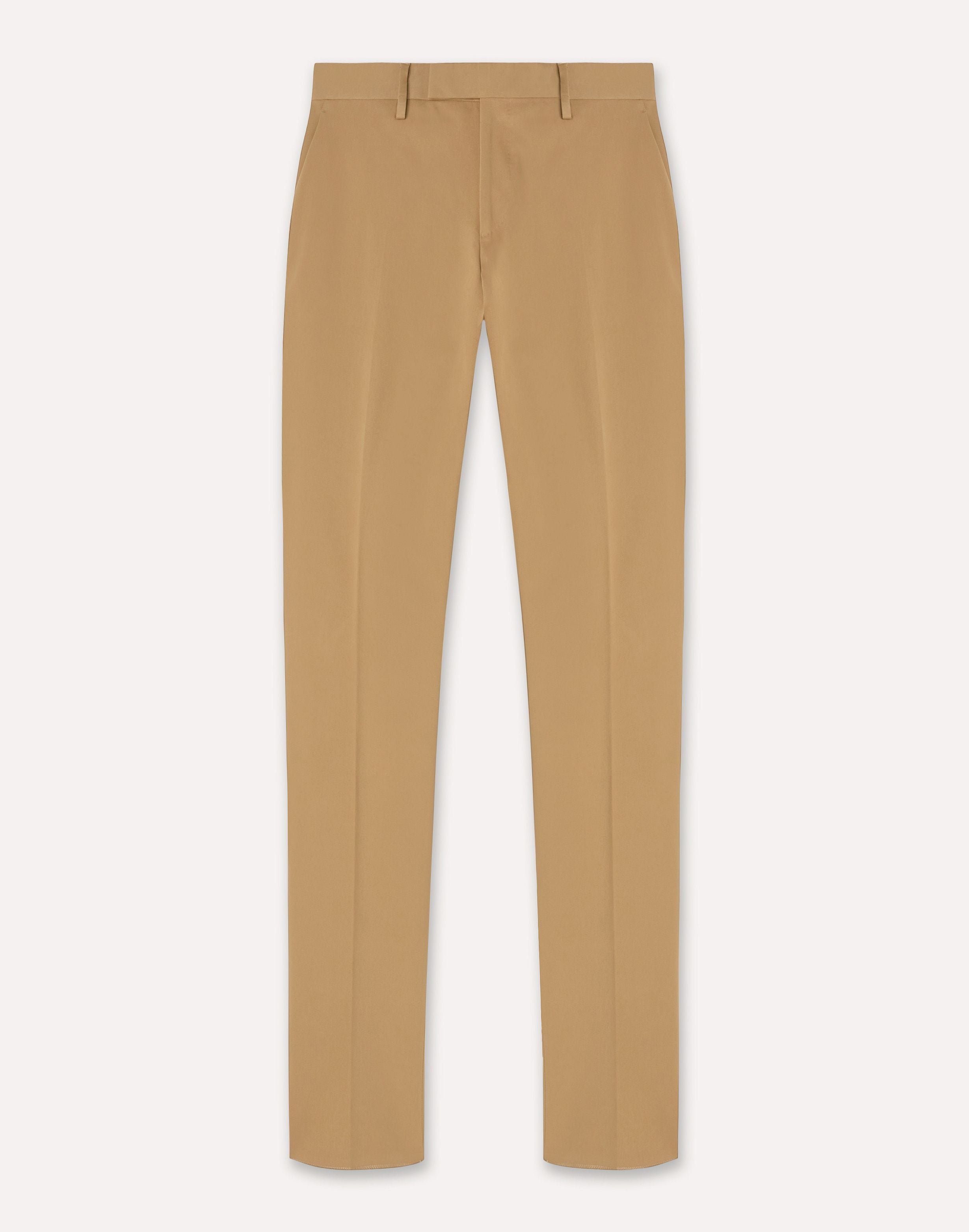 Hazelnut trousers in bi-stretch cotton, white, man | Lardini