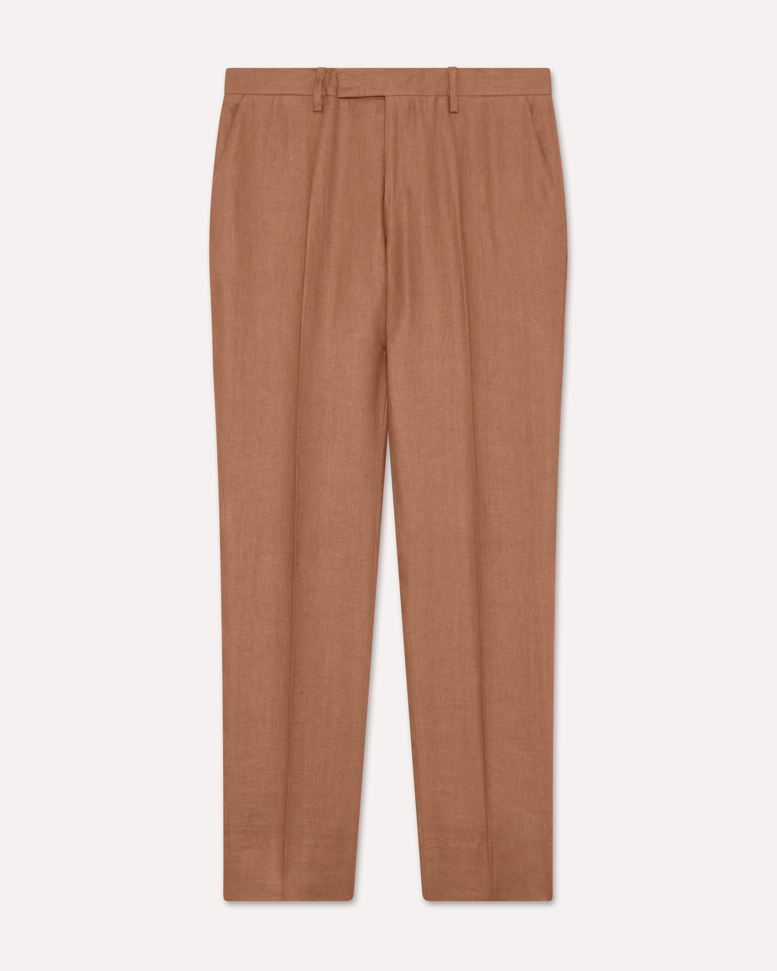 Brown twill trousers, white, man | Lardini